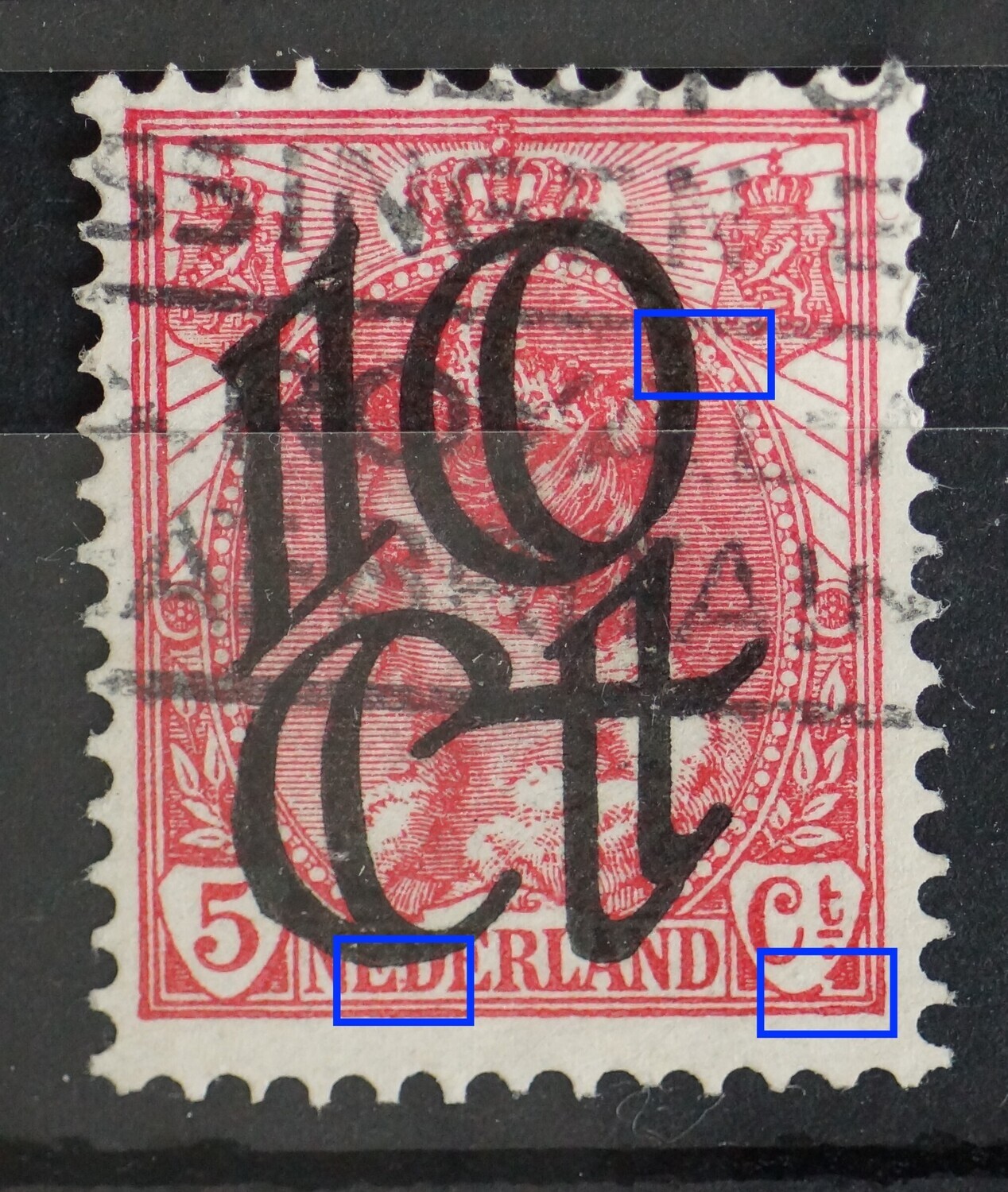 NVPH 117 - o.a. breuk in schild rondom Ct.