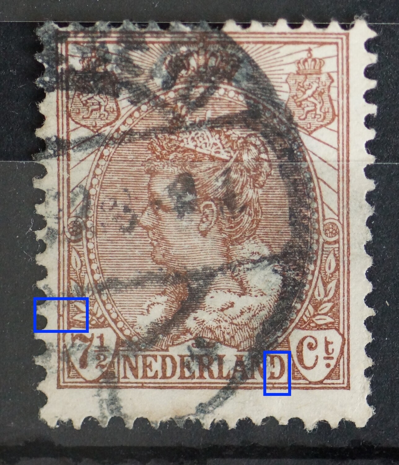 NVPH 61 - o.a. beschadigde tweede D van NEDERLAND
