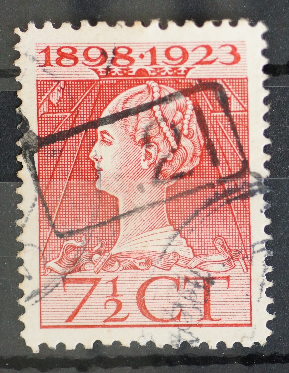 Bestellerstempel zonder letter op NVPH 123