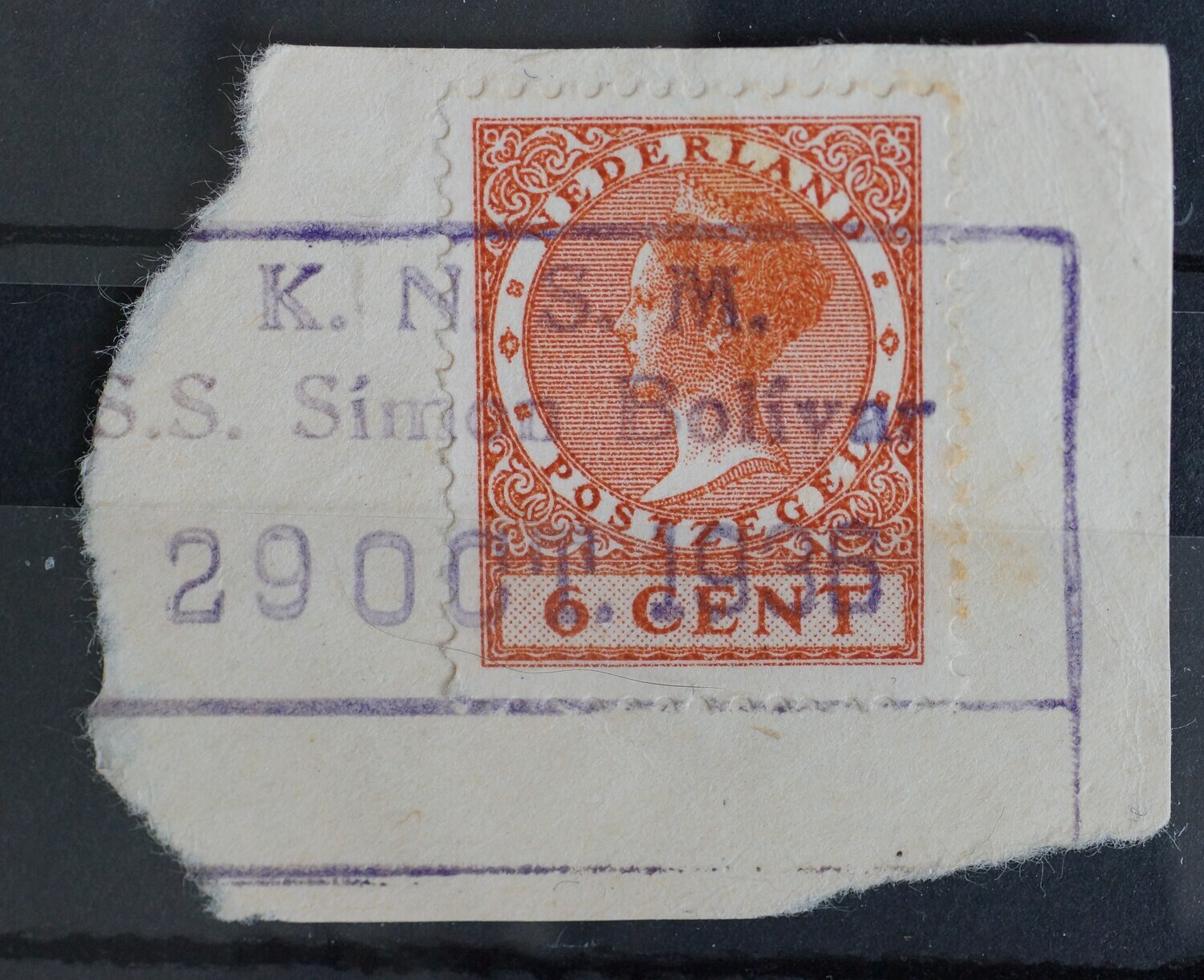 KNSM stempel SS Simon Bolivar op NVPH 178 KNSM stempel SS Simon Bolivar op NVPH 178