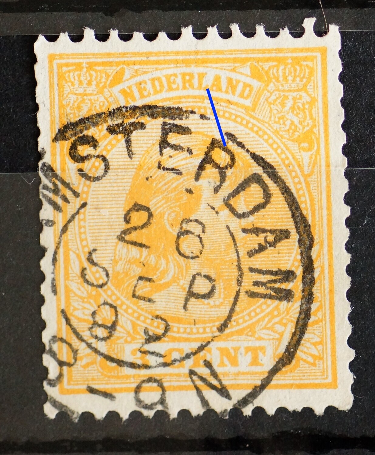 NVPH 34 - diagonale witte kras bovenzijde