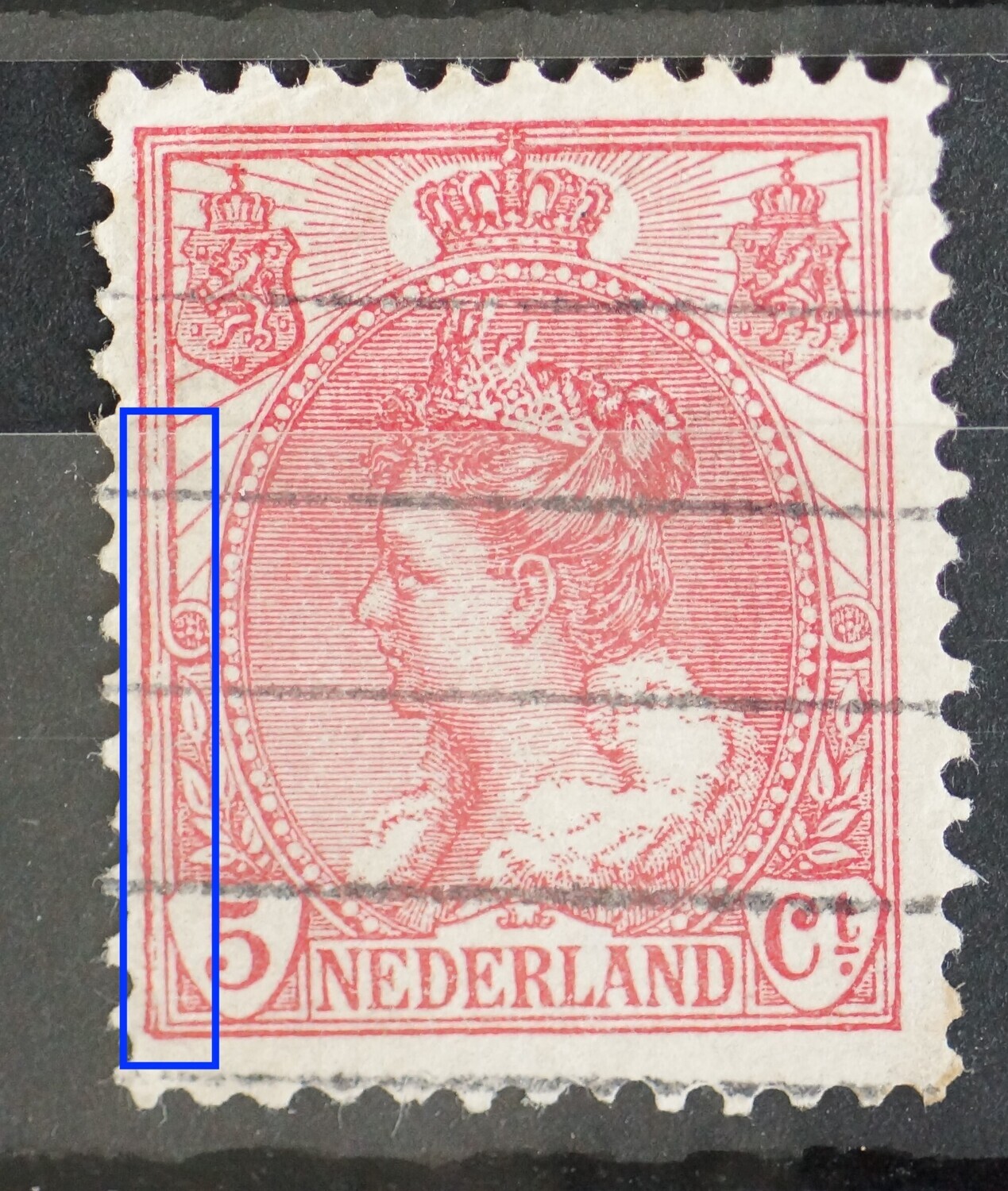 NVPH 60 - beschadigde kaderlijnen links NVPH 60 - beschadigde kaderlijnen links