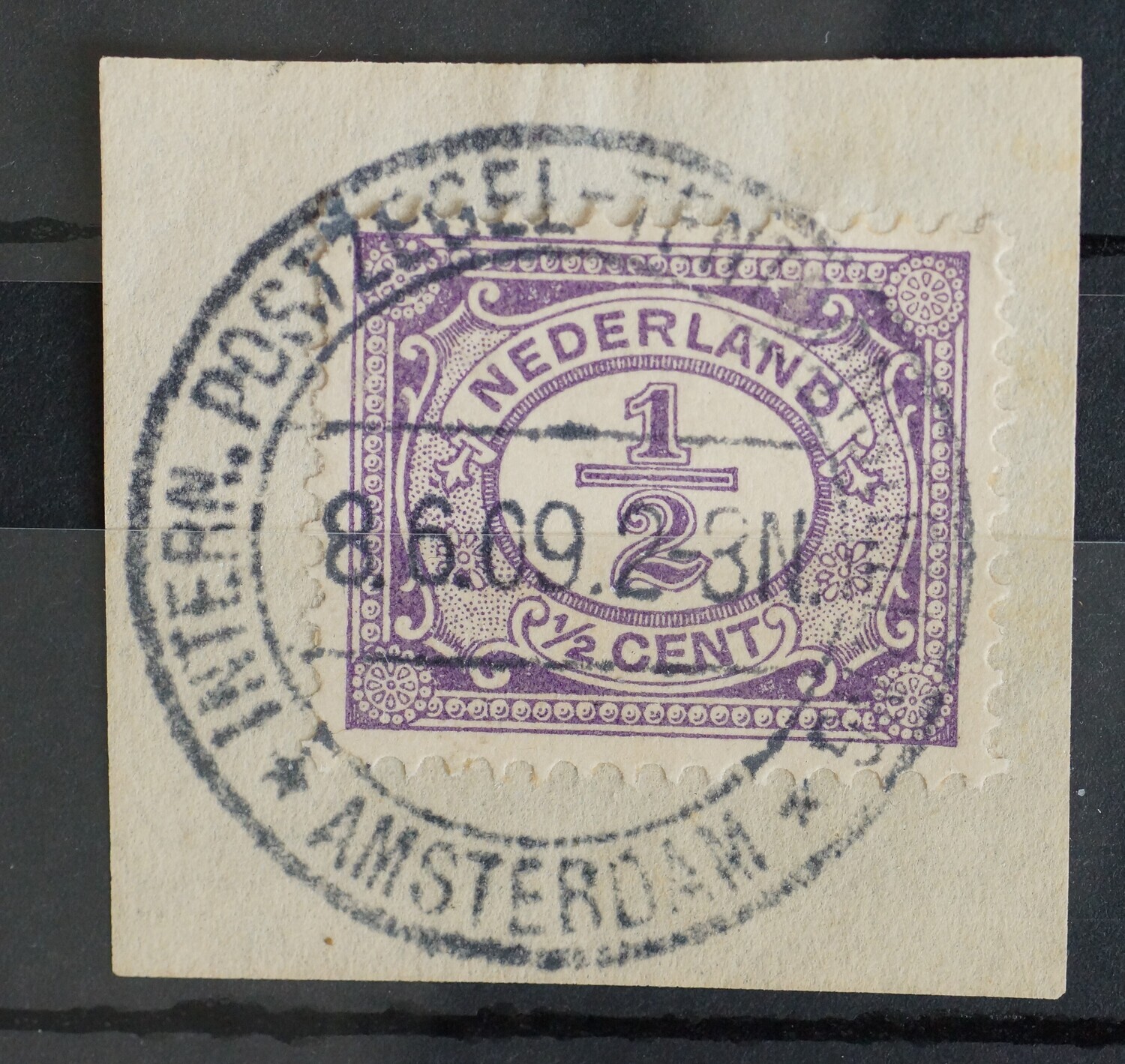 Gelegenheidsstempel Intern. Postzegeltentoonstelling Amsterdam op NVPH 50