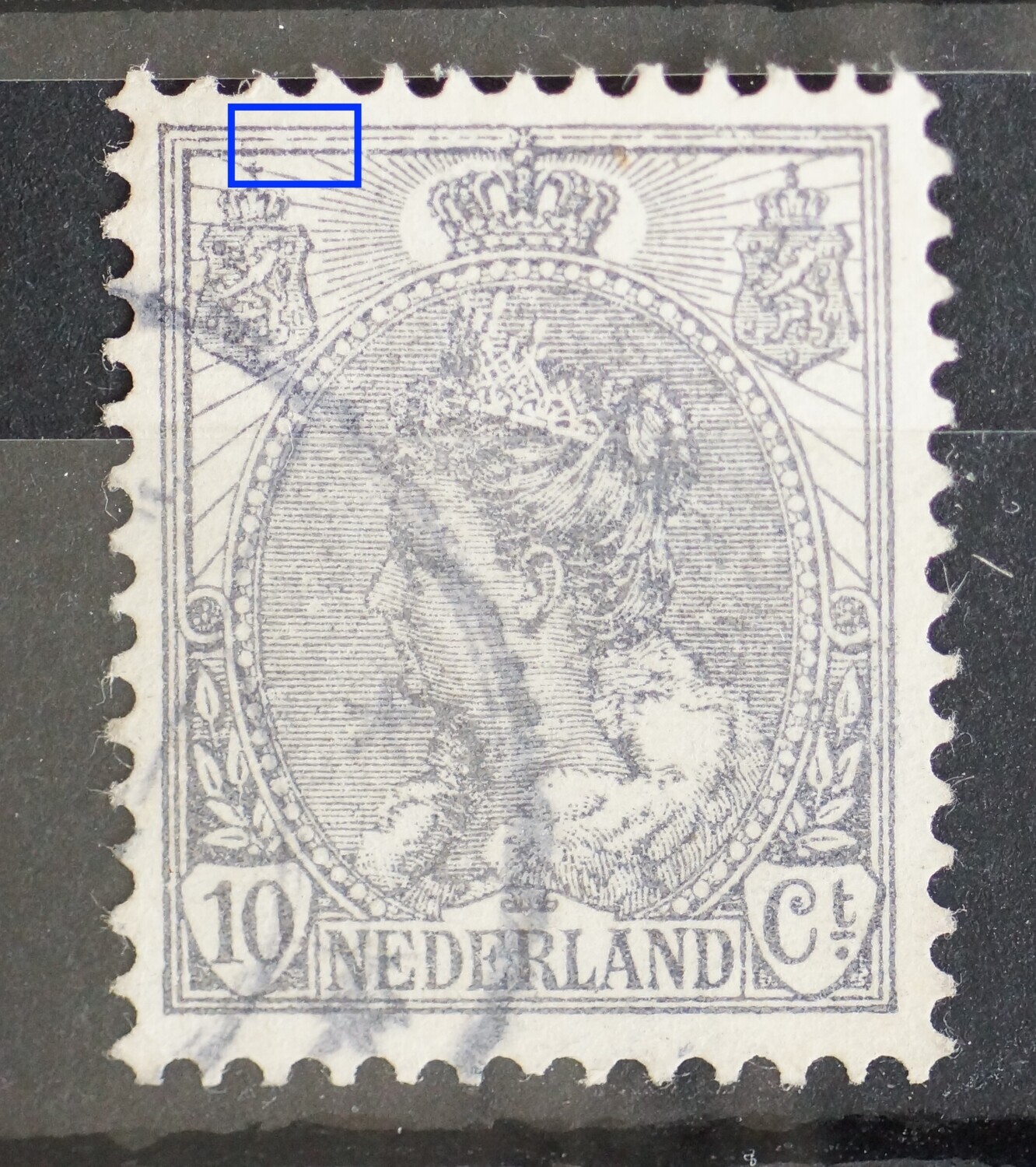 NVPH 62 - breuk in kaderlijn boven