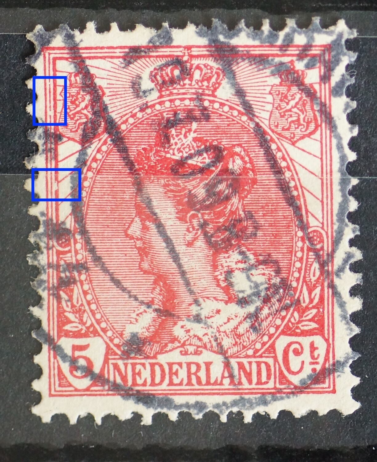 NVPH 60 - breuken in kaderlijn links NVPH 60 - breuken in kaderlijn links