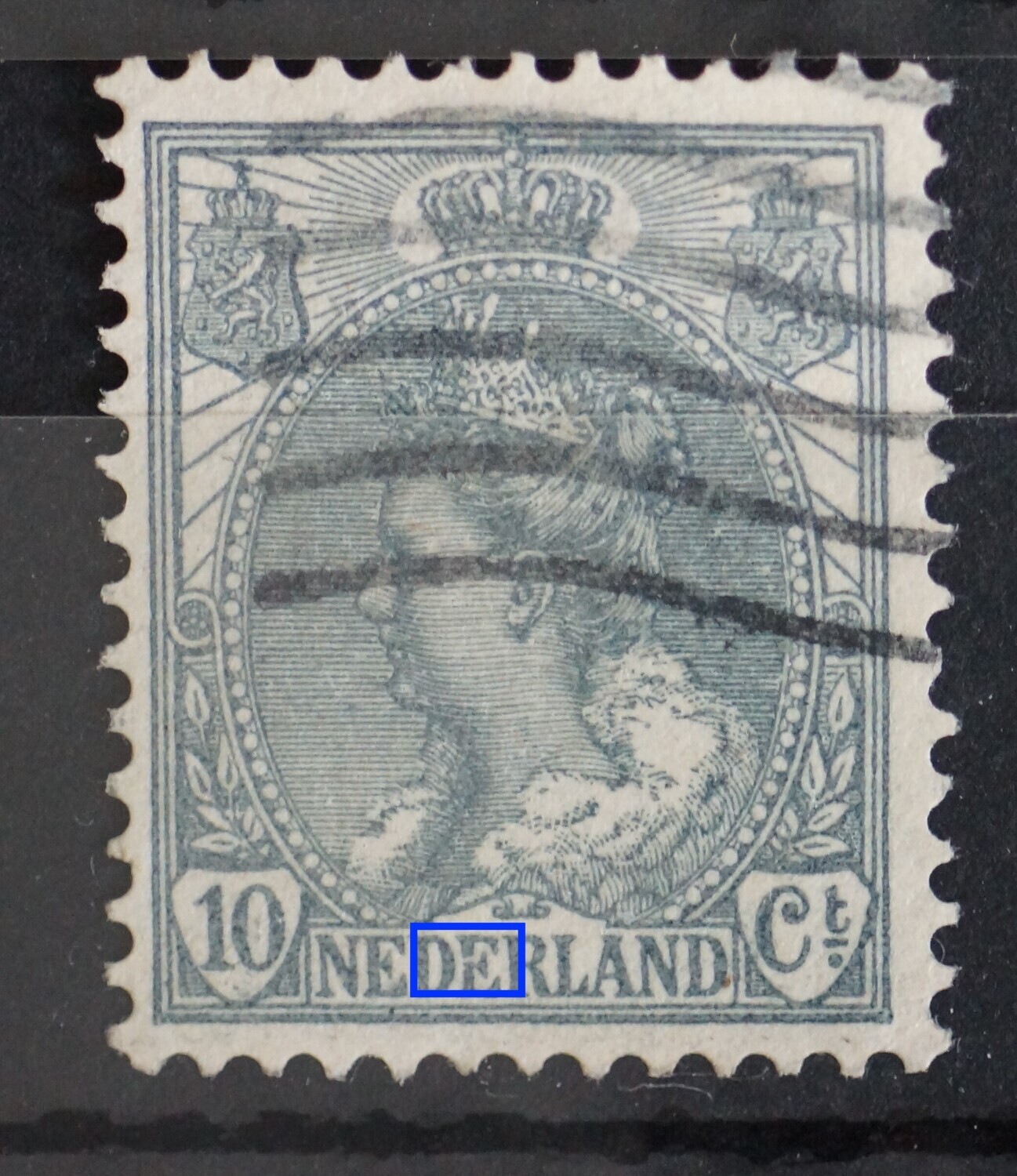 NVPH 62 - horizontale breuk in de tweede E van NEDERLAND
