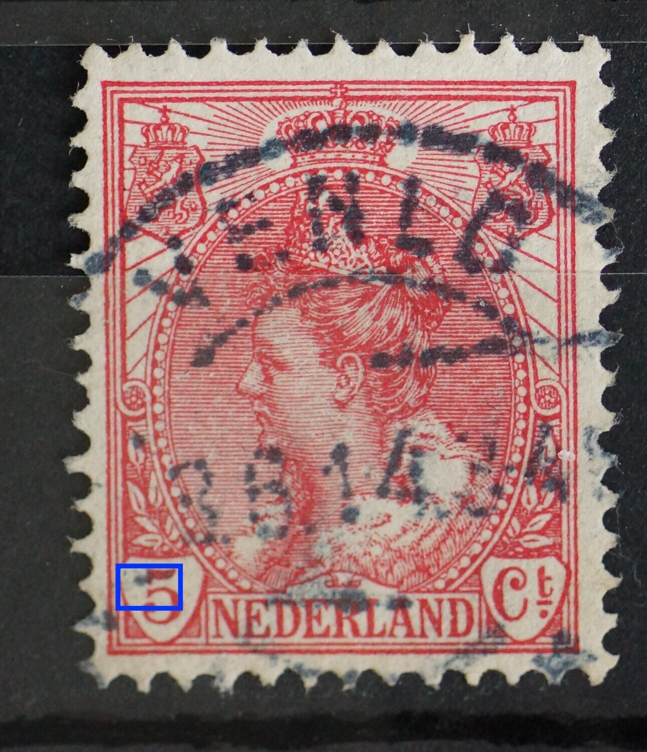 NVPH 60 - breuk in de hals van de 5 NVPH 60 - breuk in de hals van de 5