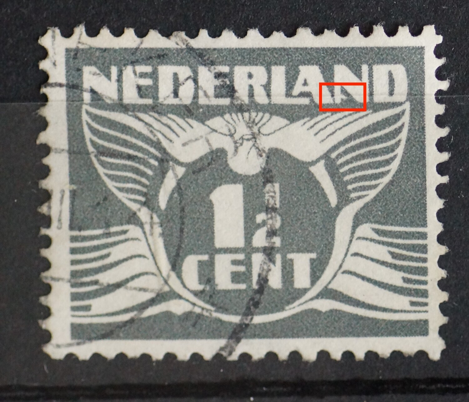NVPH 172 - witte streep aan de 2e N van NEDERLAND