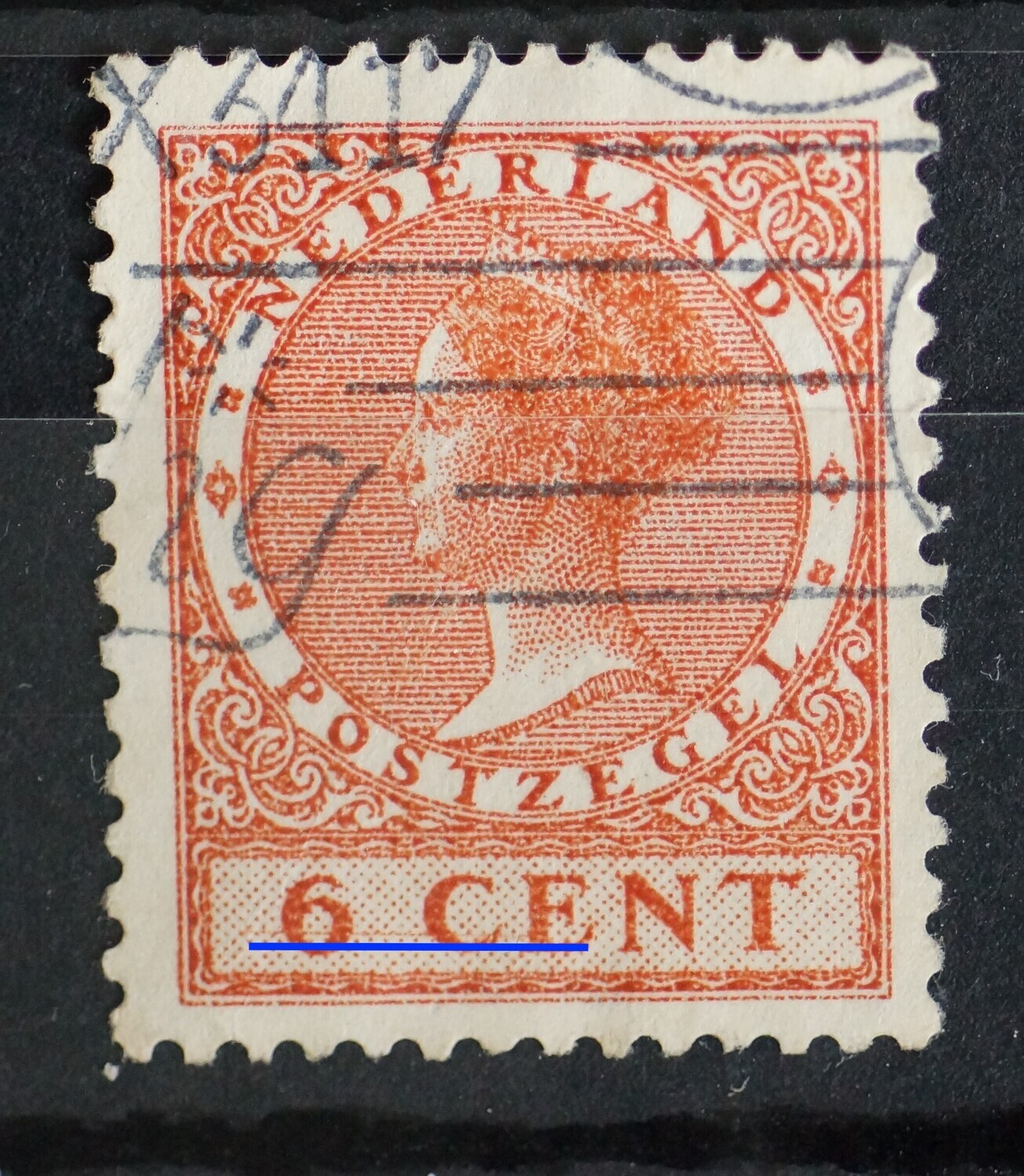 NVPH 178 - horizontale bruine lijn door 6 CE