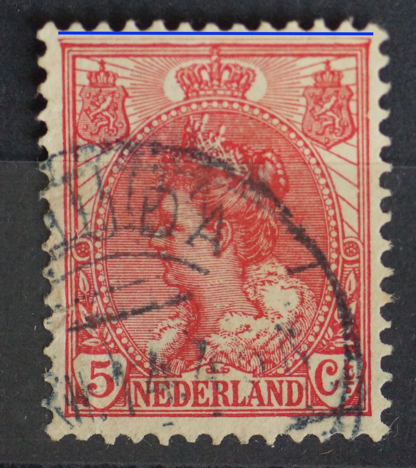 NVPH 60 - extra lijn boven het zegelbeeld