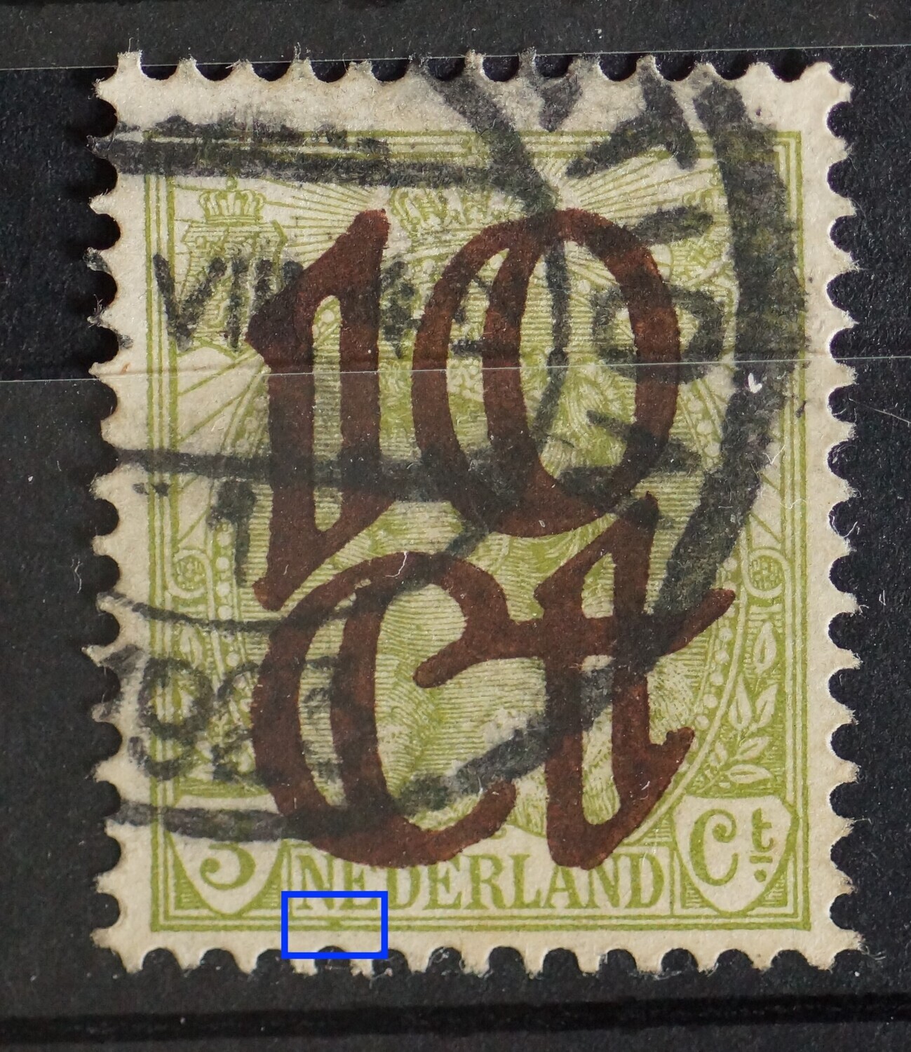 NVPH 116 - groene punt onder de eerste N van NEDERLAND