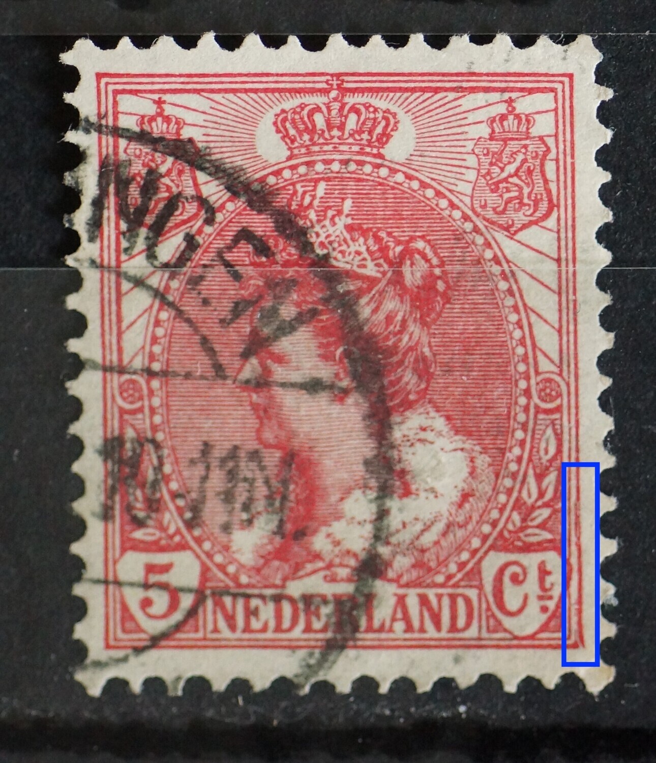 NVPH 60 - gespleten kaderlijn rechts (onder)