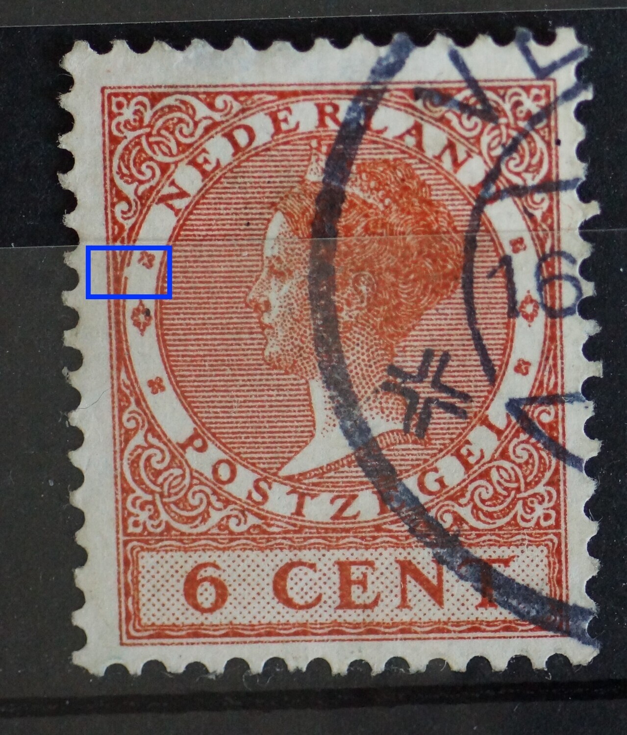 NVPH 178 - breuk in rand medaillon links