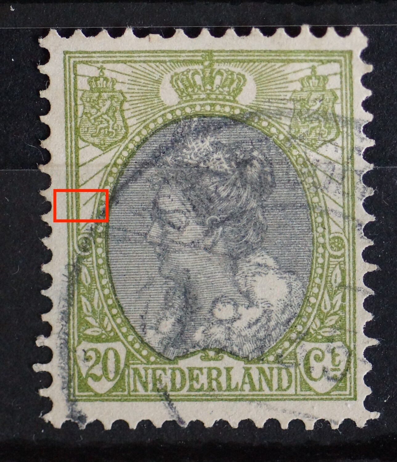 NVPH 69 - o.a. breuk in straal links