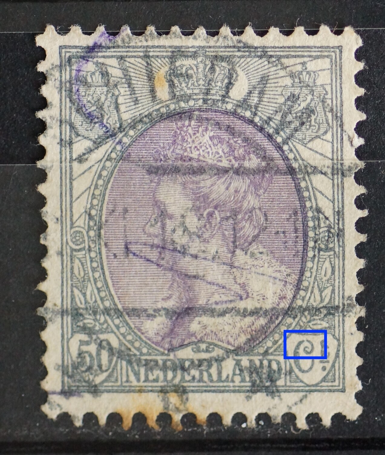 NVPH 75 - breuk bovenin de C van Ct. NVPH 75 - breuk bovenin de C van Ct.