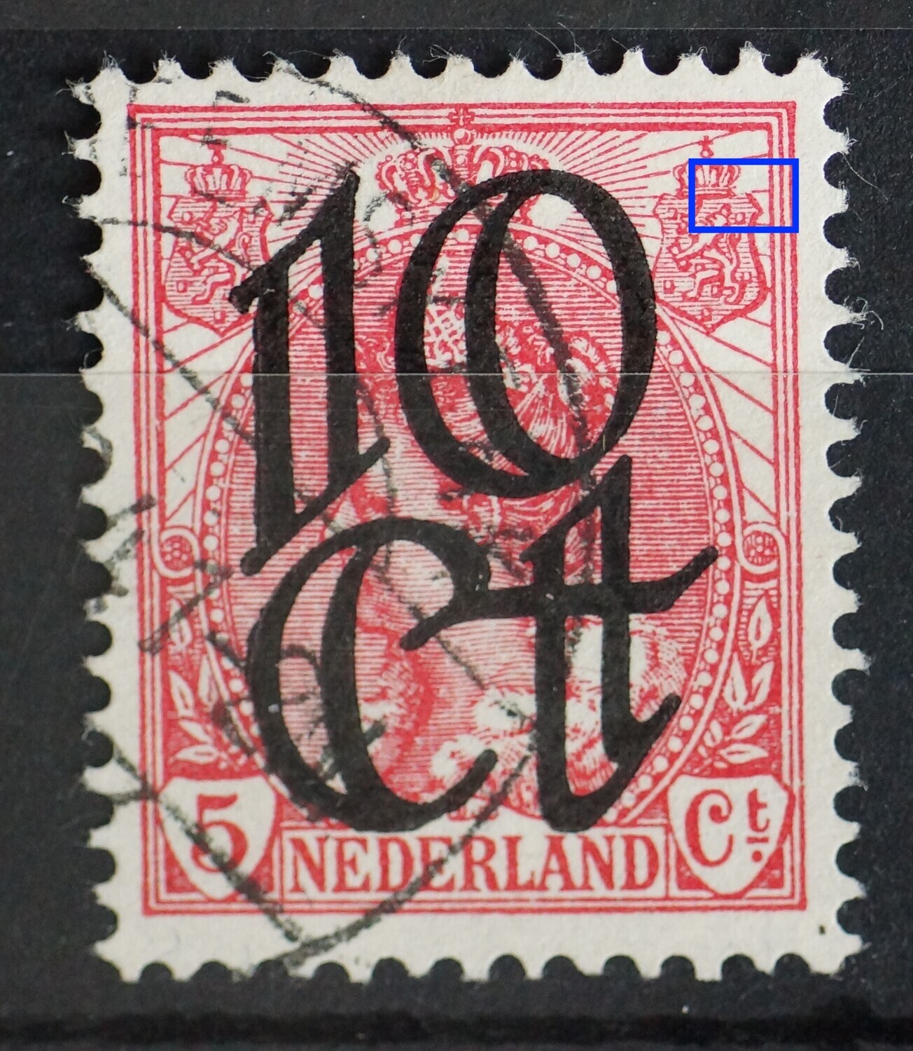 NVPH 117 - breuk in rand rechter wapenschild