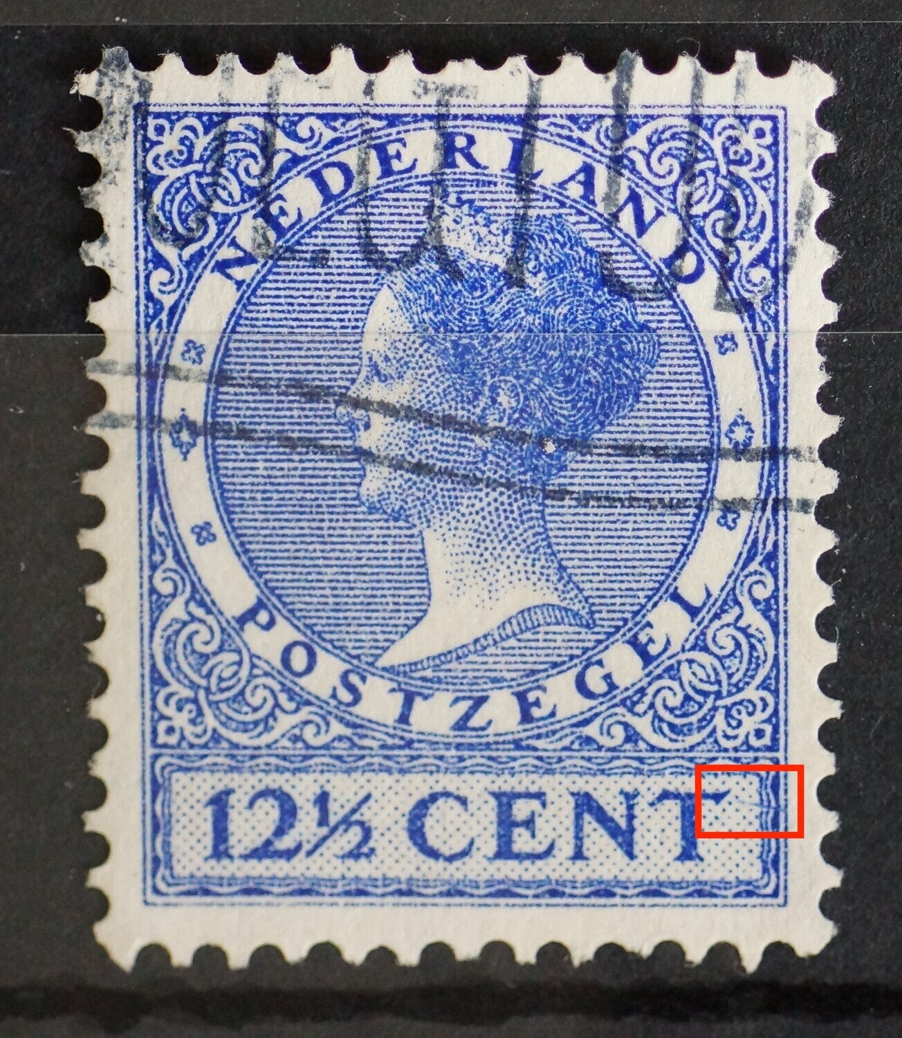 NVPH 185 - blauwe streep aan de T van CENT