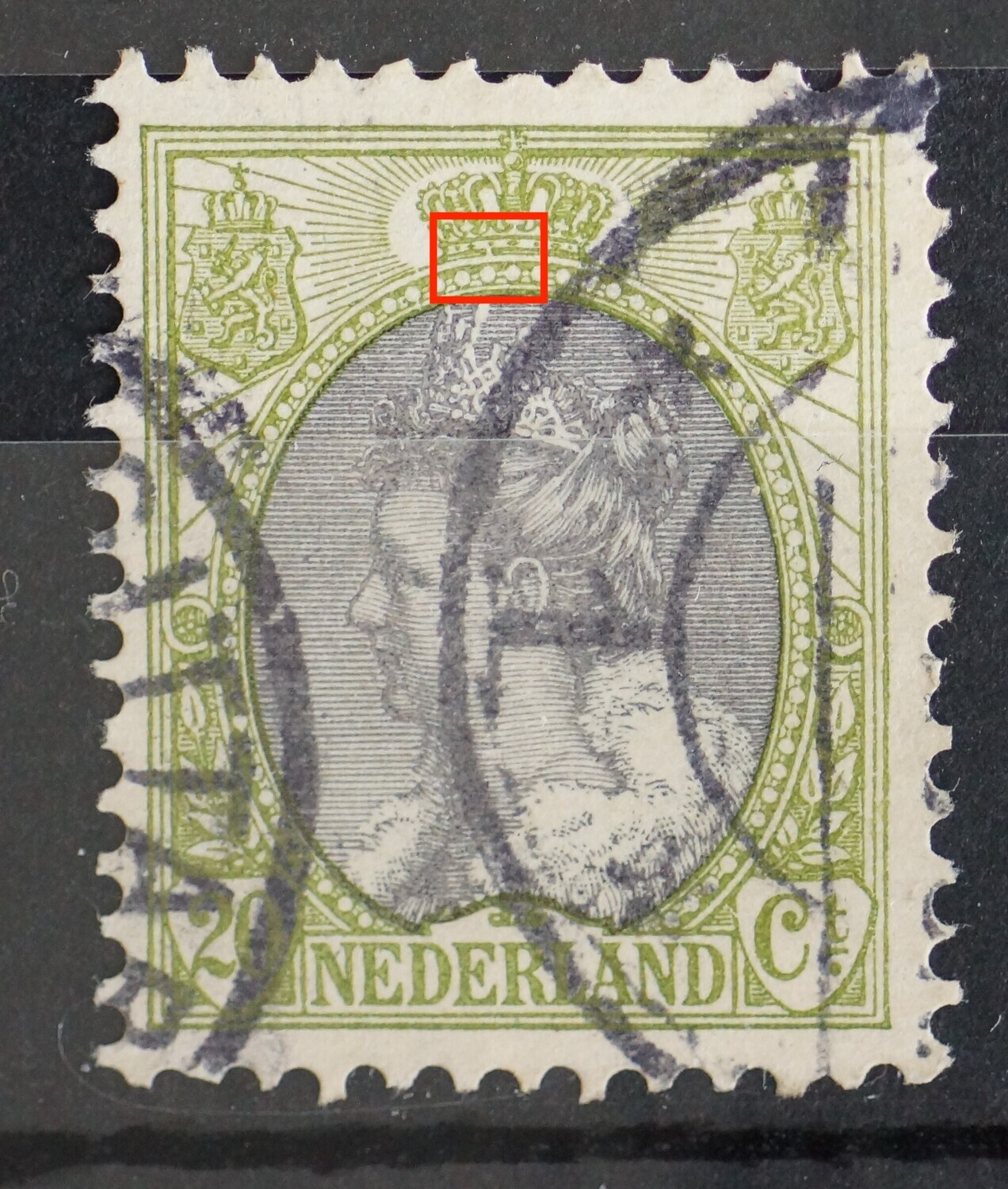 NVPH 69 - breuk in onderrand van de kroon