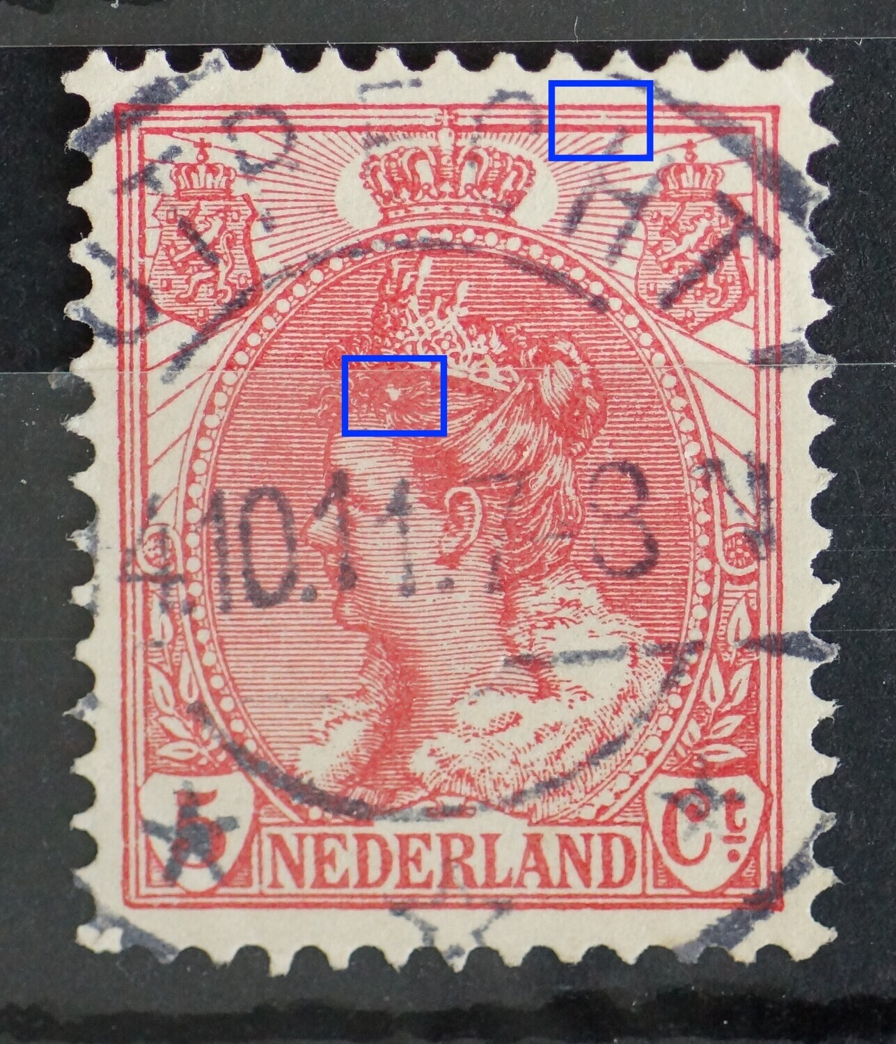 NVPH 60 - o.a. witte vlek in het haar