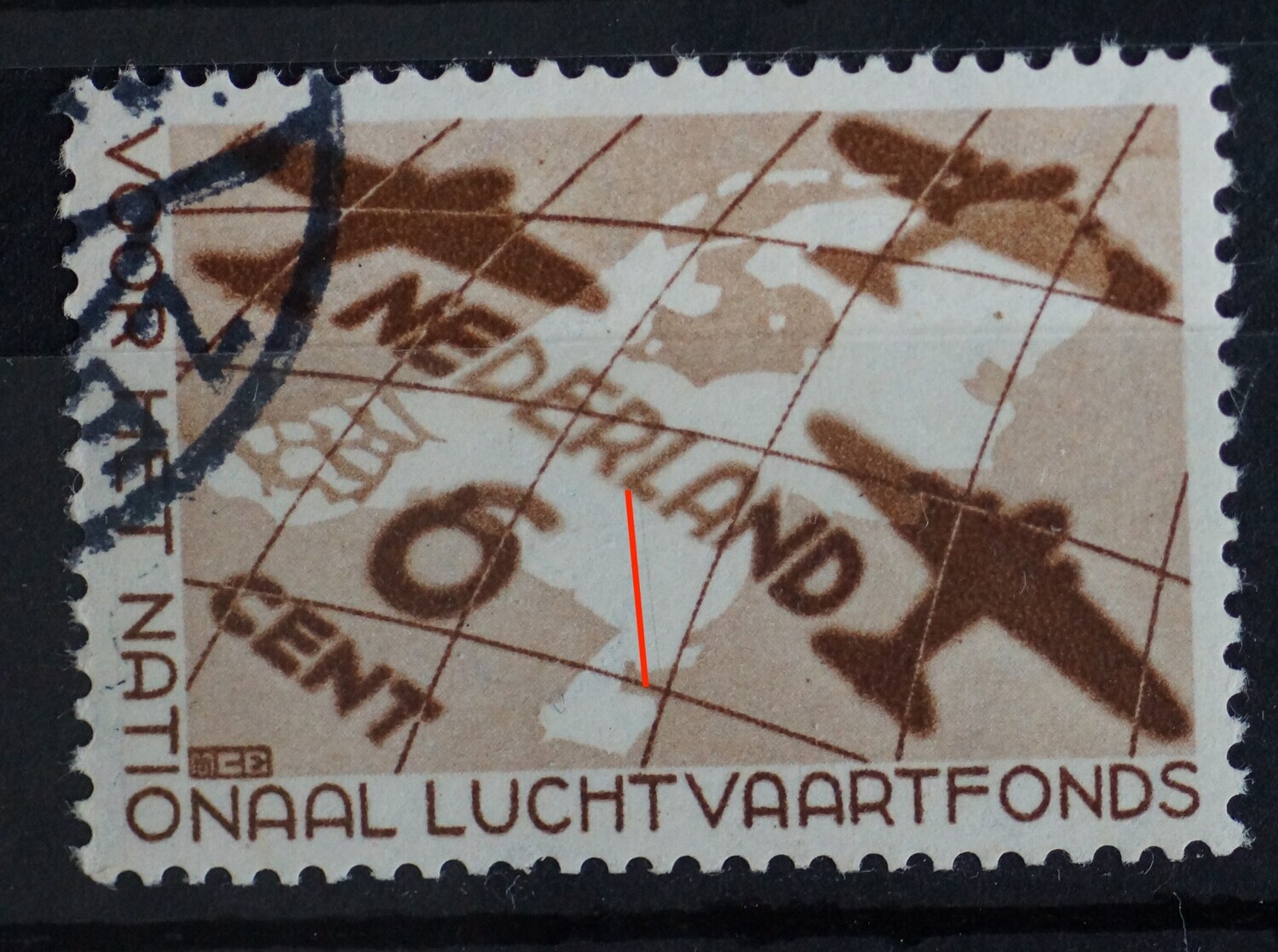 NVPH 278 - verticale graveerkras midden