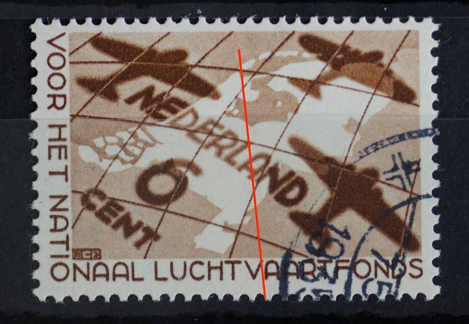 NVPH 278 - verticale graveerkras midden NVPH 278 - verticale graveerkras midden