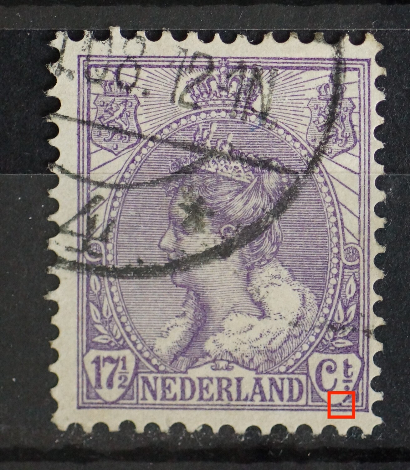 NVPH 66 - breuk in schild rondom Ct.