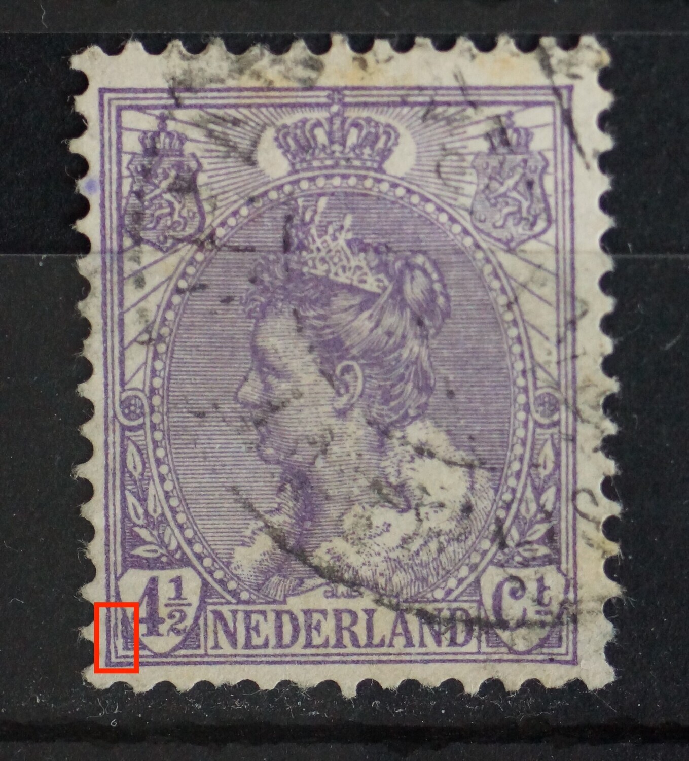 NVPH 59 - o.a. gespleten kaderlijn links, onder