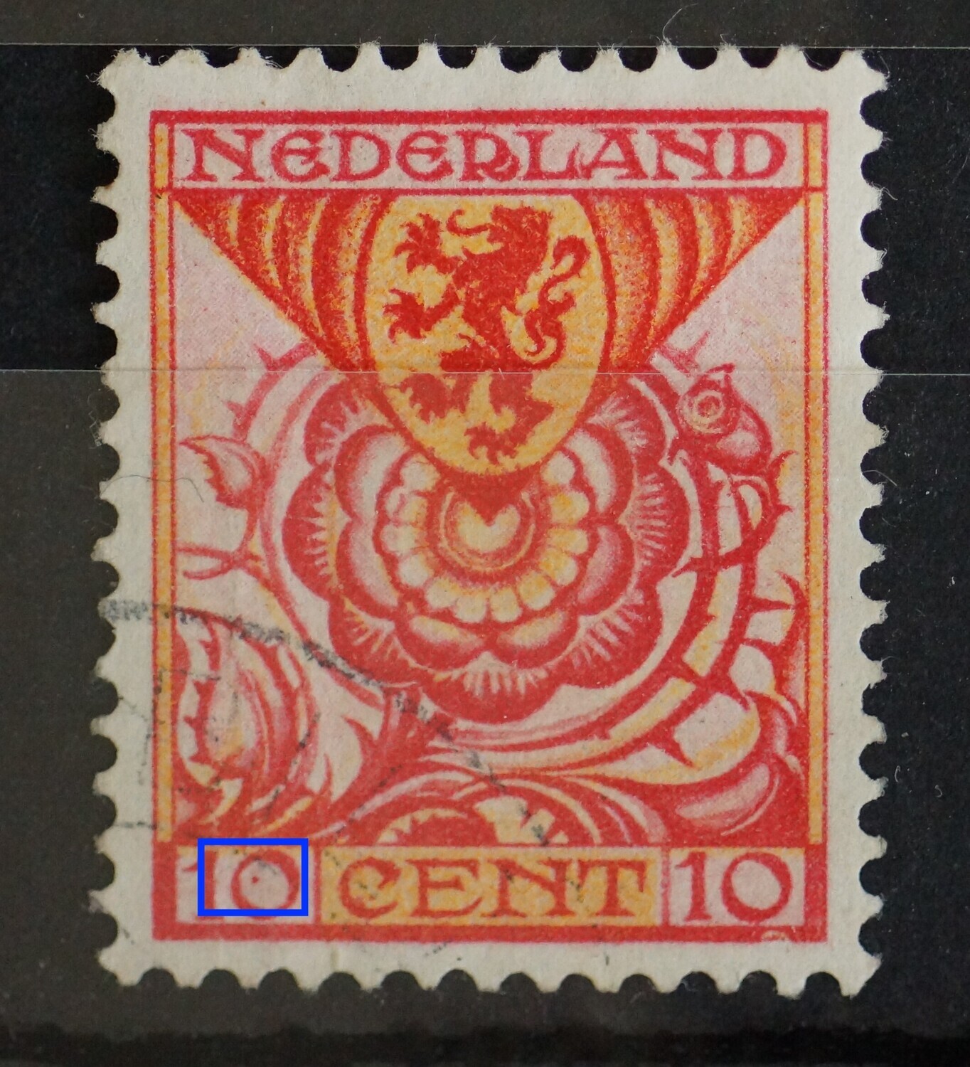 NVPH 168 (PM2) - rode punt in de 0 van 10 NVPH 168 (PM2) - rode punt in de 0 van 10