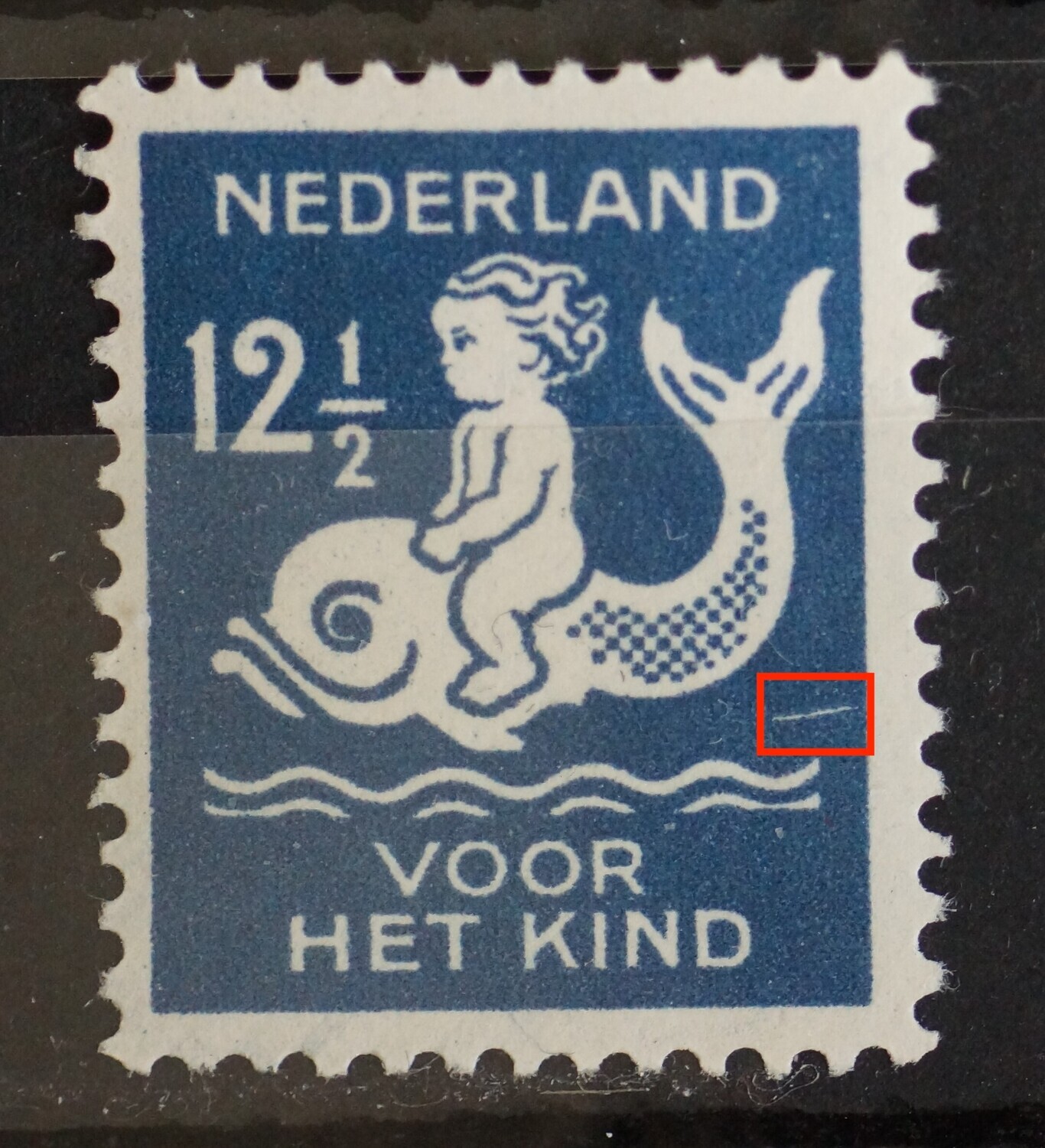 NVPH 228 (PM1) - witte horizontale streep onder de staart