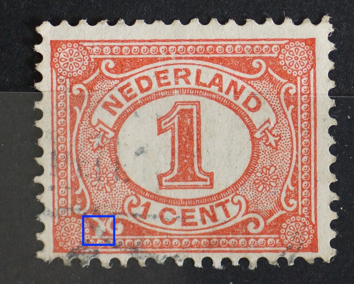 NVPH 51 - grote witte vlek onder, links NVPH 51 - grote witte vlek onder, links