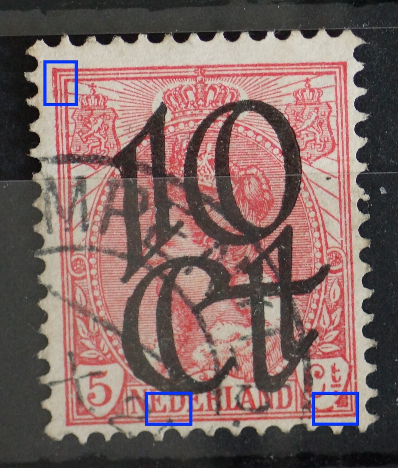 NVPH 117 - o.a. breuk in schild rondom Ct.