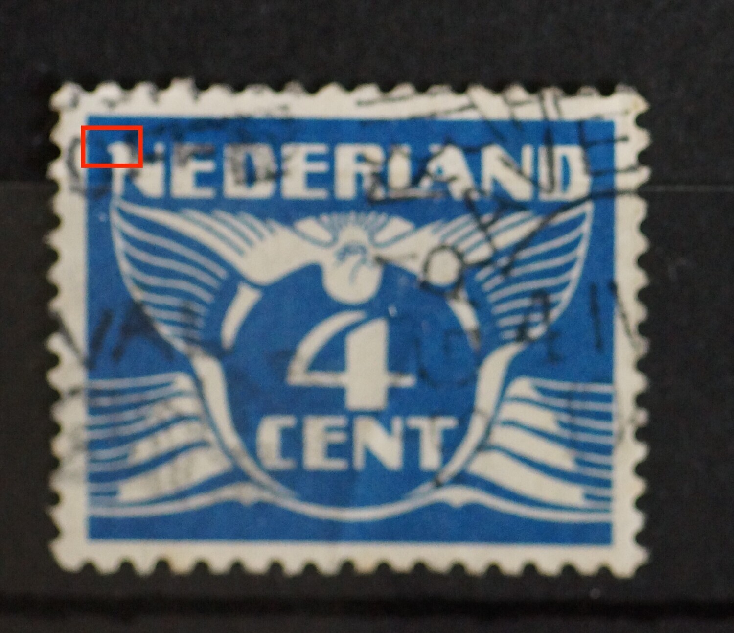 NVPH 148 - witte punt linksboven aan de eerste N van NEDERLAND