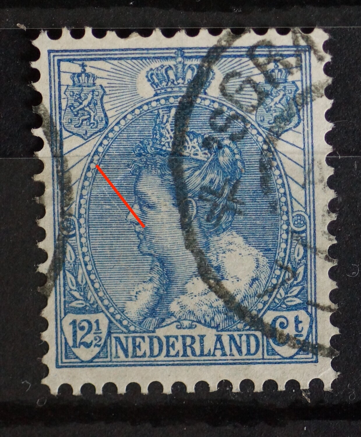 NVPH 63 - diagonale kras voor het gezicht