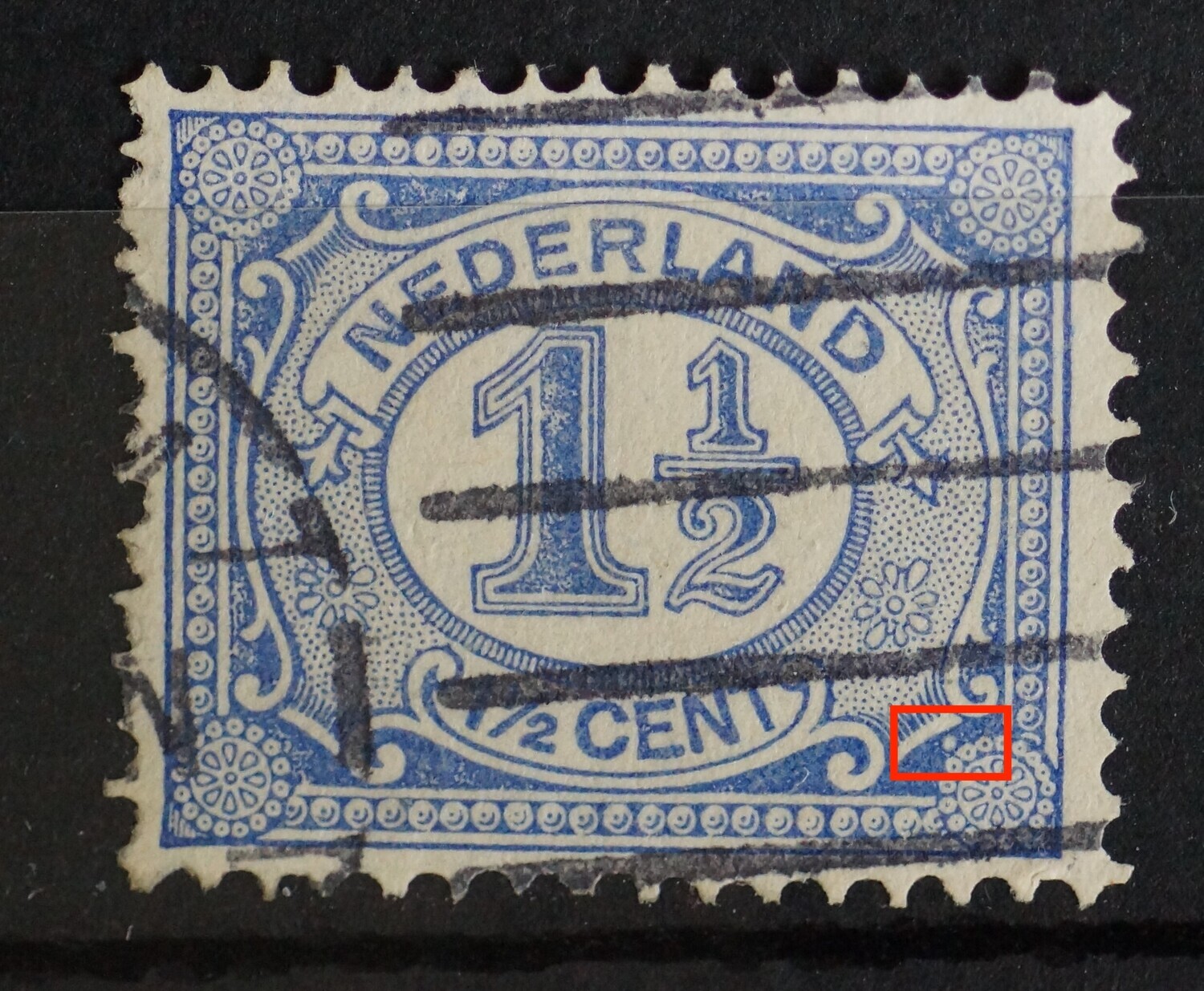 NVPH 52 - witte vlek rechts onder