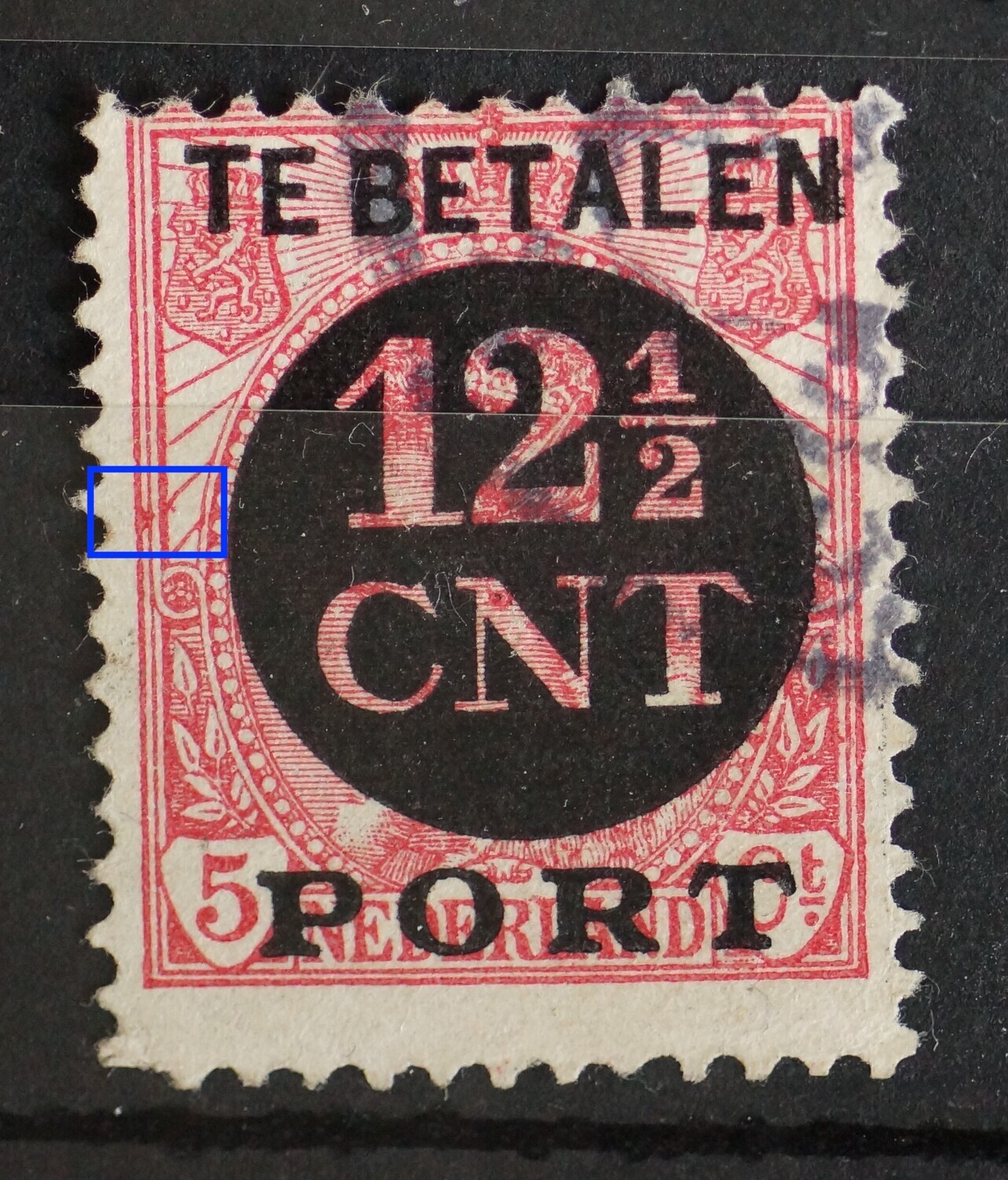 NVPH P68 - rode vlekjes in kaderlijnen links