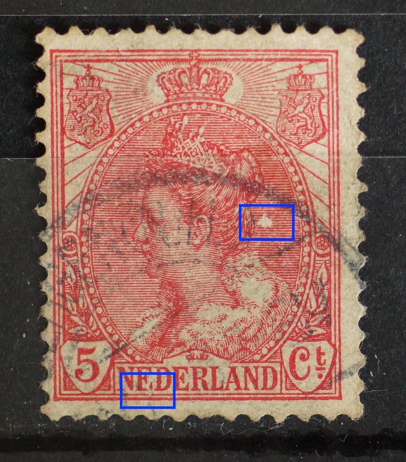 NVPH 60 - o.a. witte vlek achter het hoofd