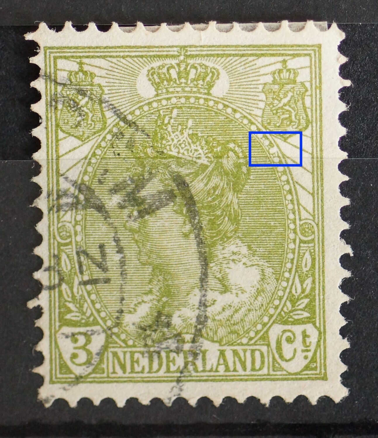 NVPH 57 - breuk in rand medaillon