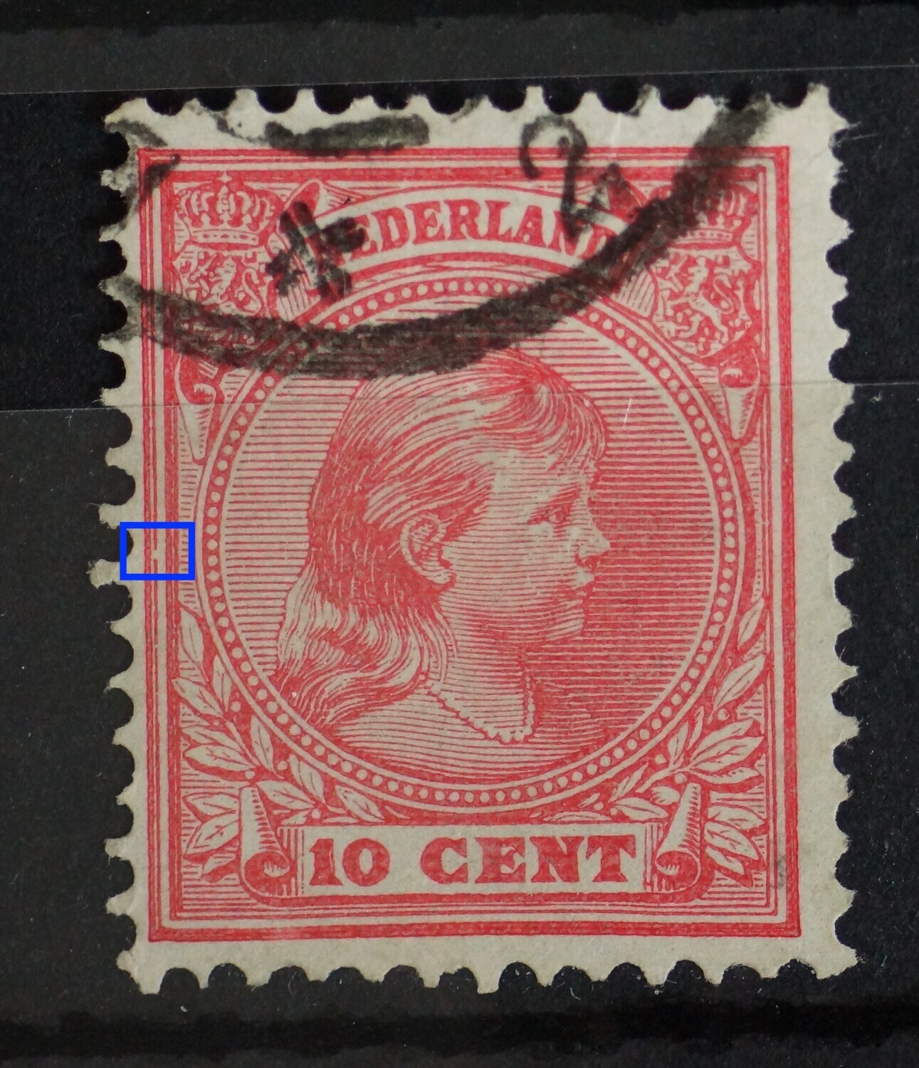 NVPH 37 - breuk in kaderlijn links NVPH 37 - breuk in kaderlijn links