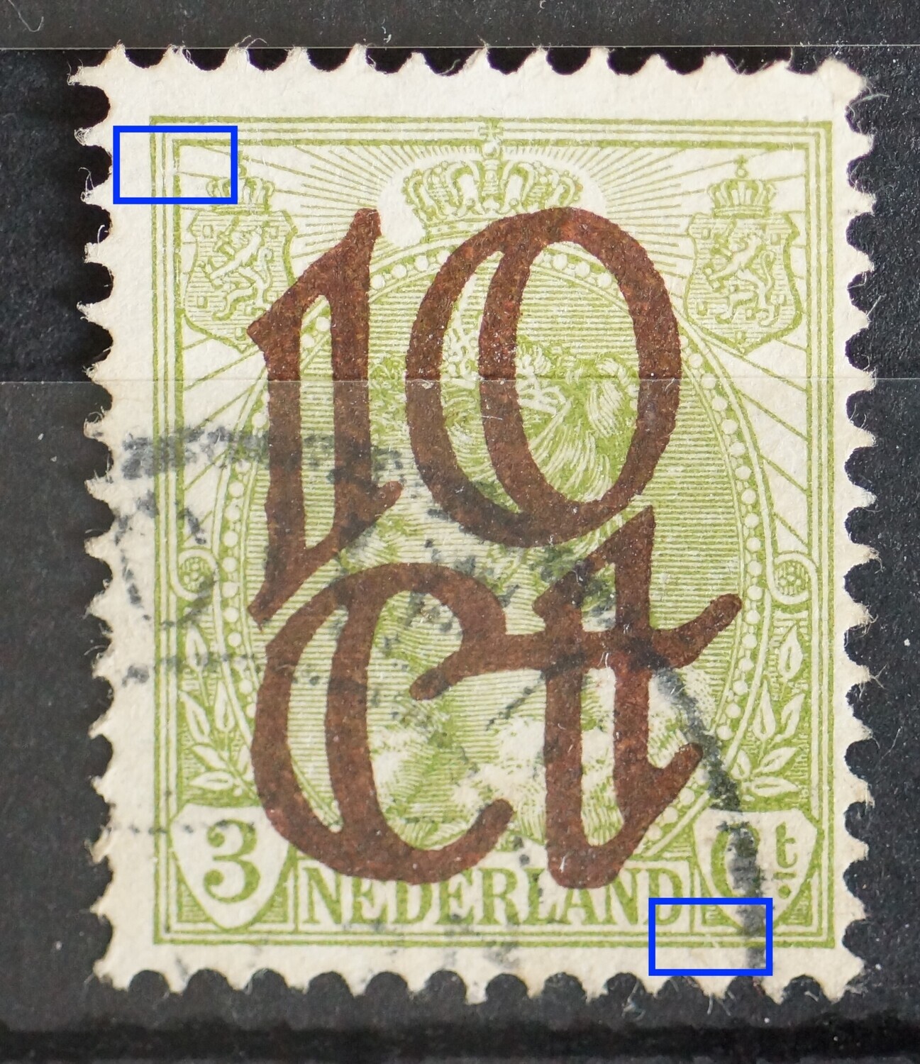 NVPH 116 - o.a. breukje in kaderlijnen bij Ct.