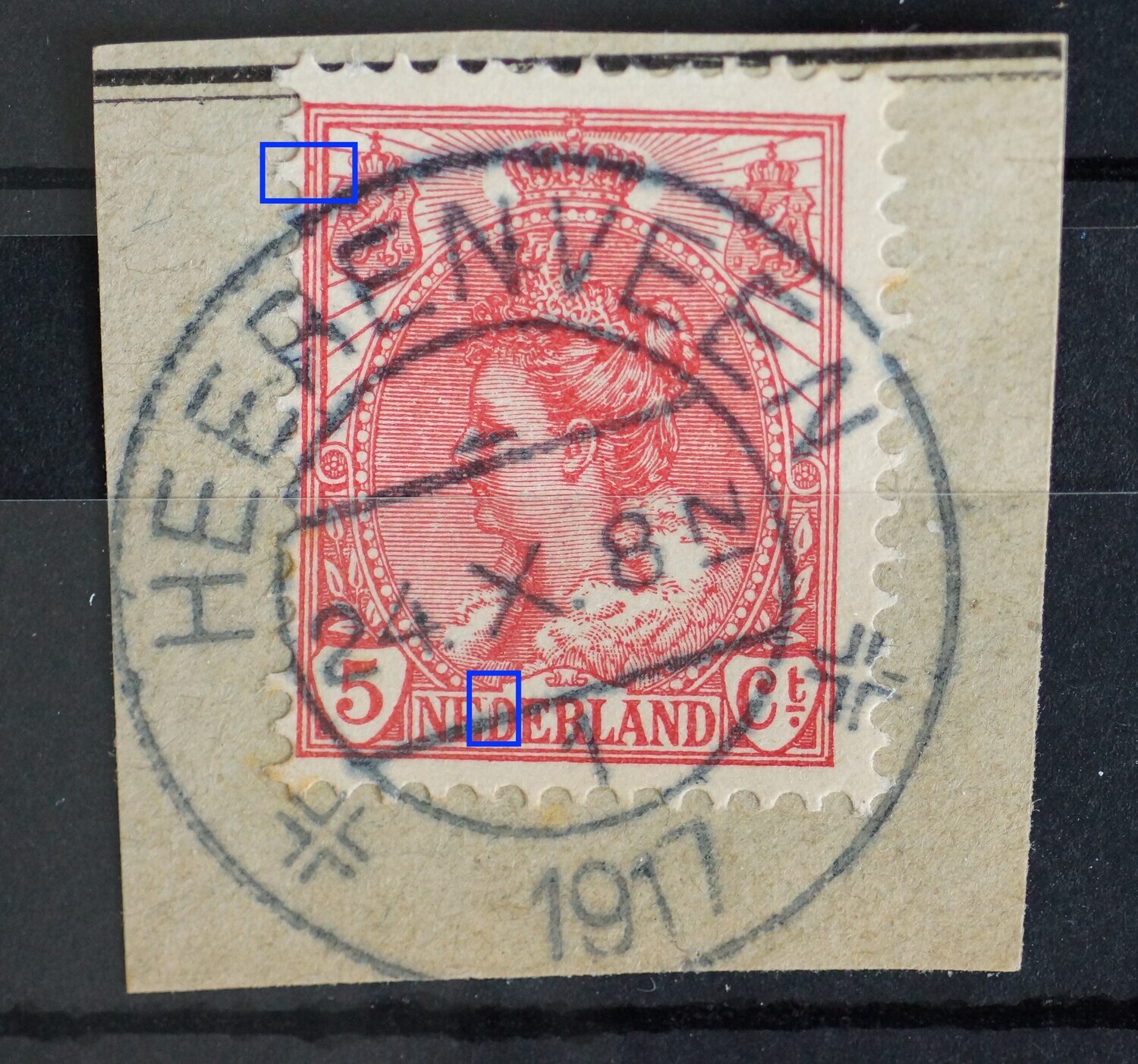 NVPH 60 - witte vlek ( NVPH 60 - witte vlek ("spijker") in de eerste D van NEDERLAND