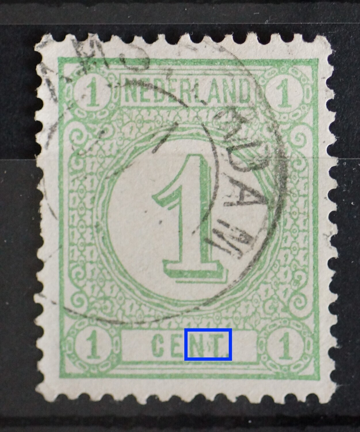NVPH 31 - groene vlek tussen NT van CENT