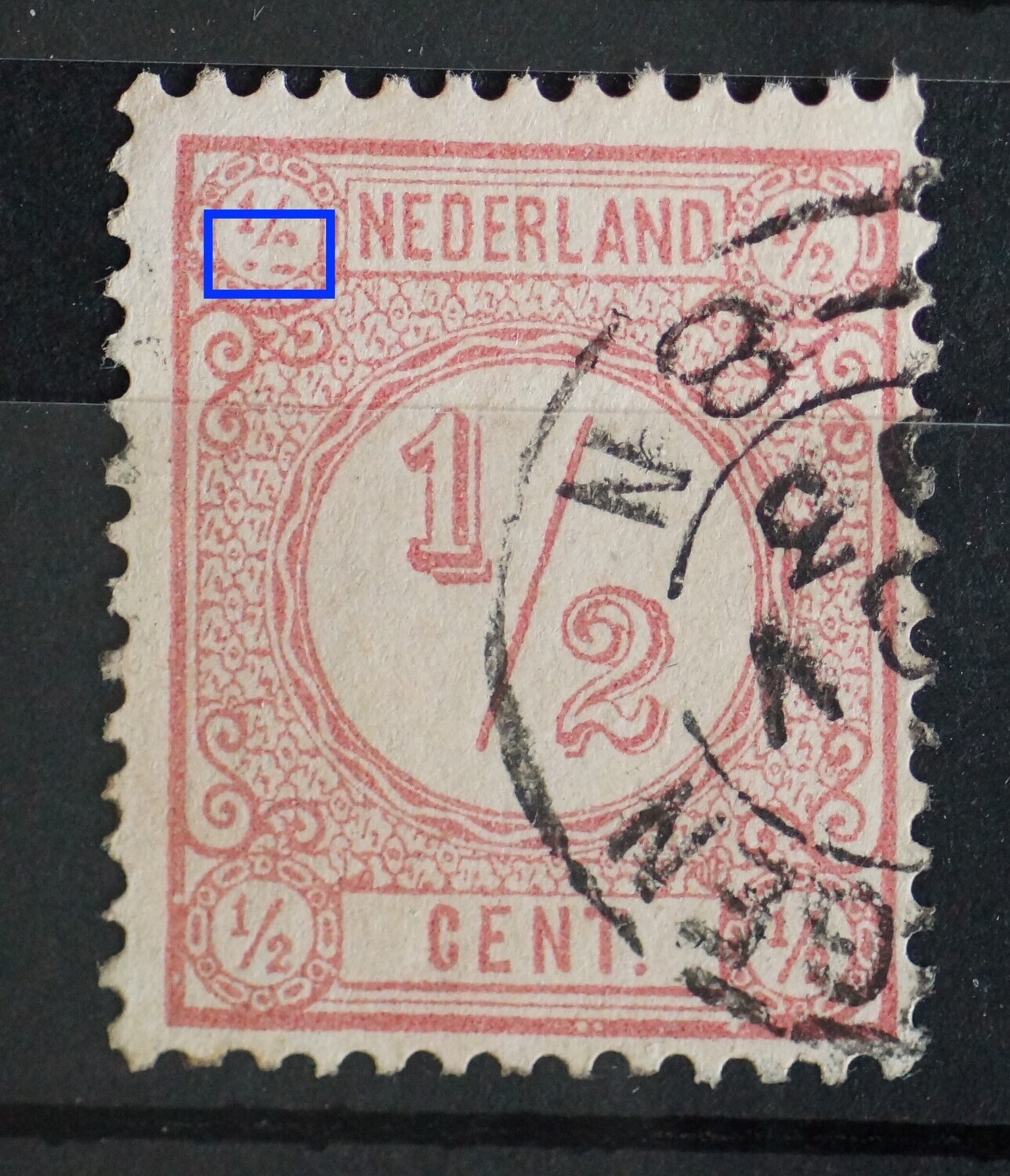 NVPH 30 - witte vlek in 1/2 linksboven