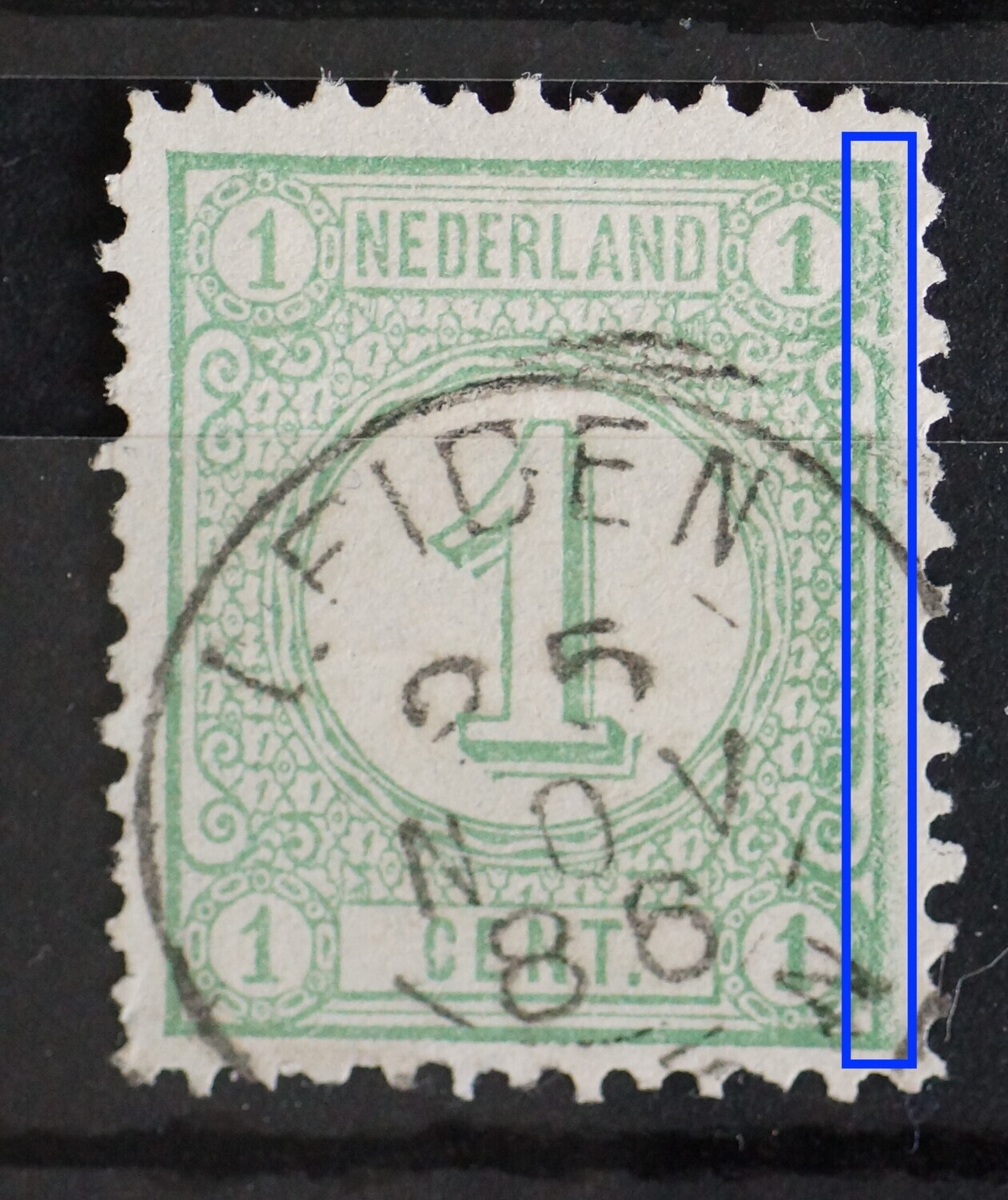 NVPH 31 - vervagende kaderlijn rechts