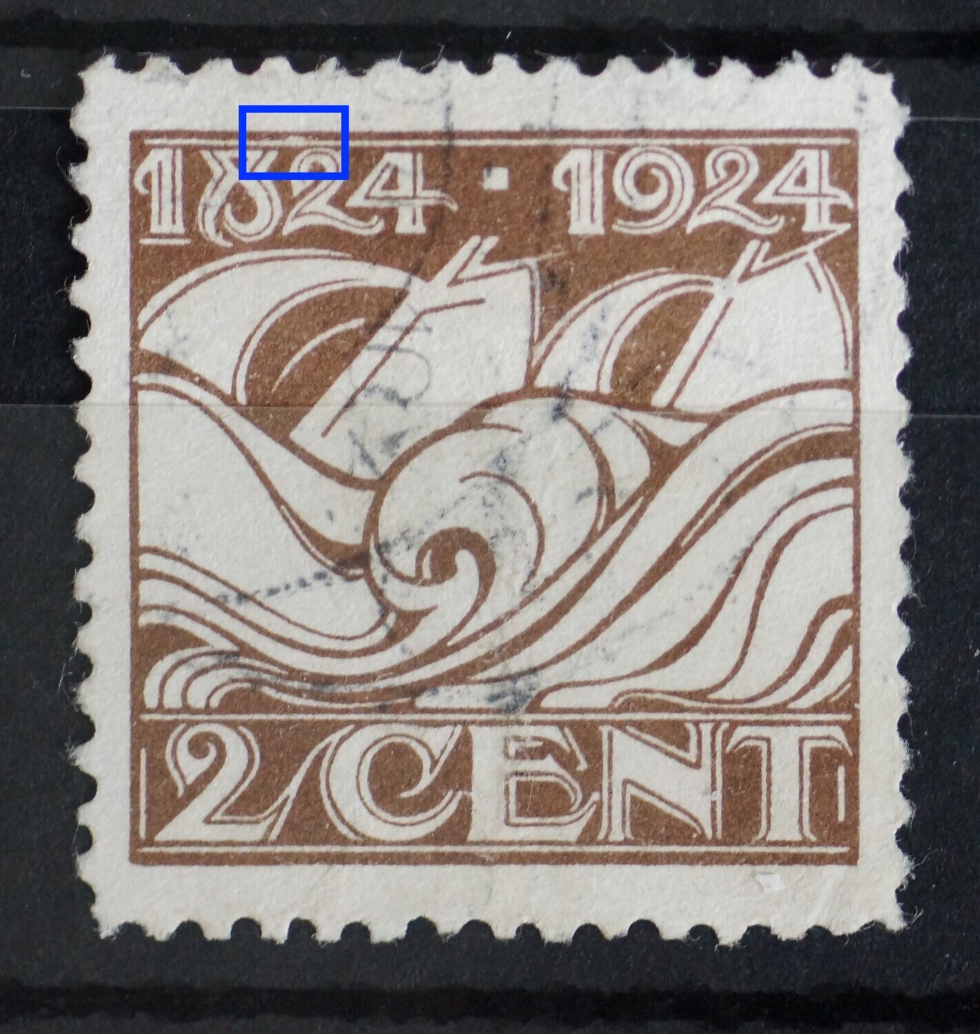NVPH 139 - witte vlek boven 82