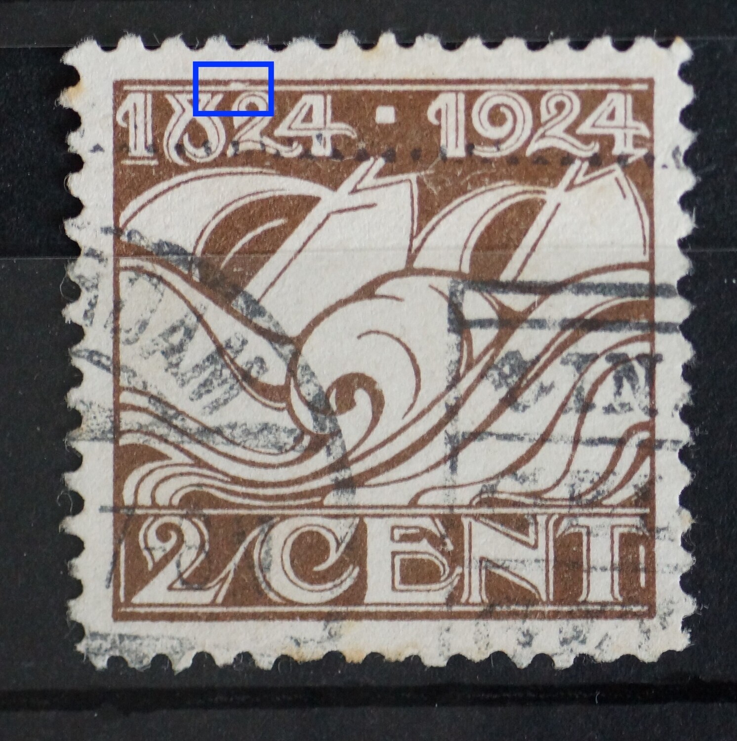 NVPH 139 - witte vlek boven 82