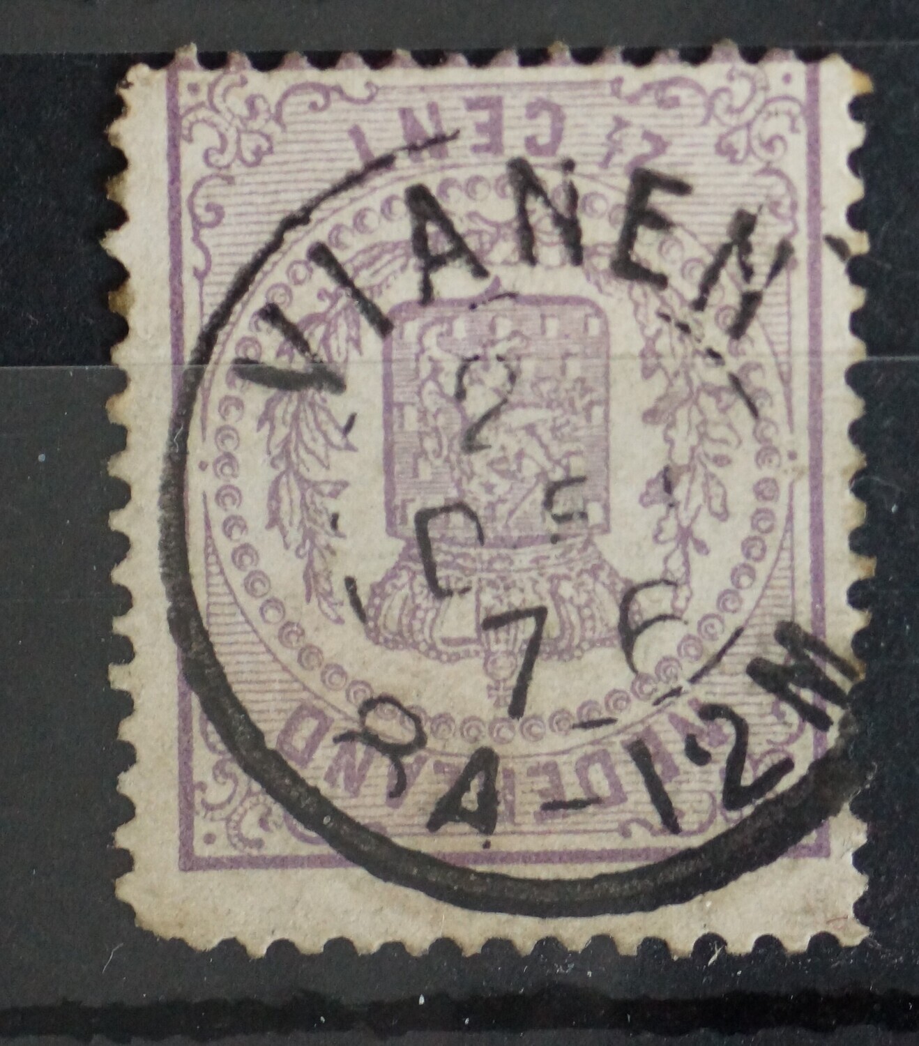 Tweeletterstempel Vianen op NVPH 18