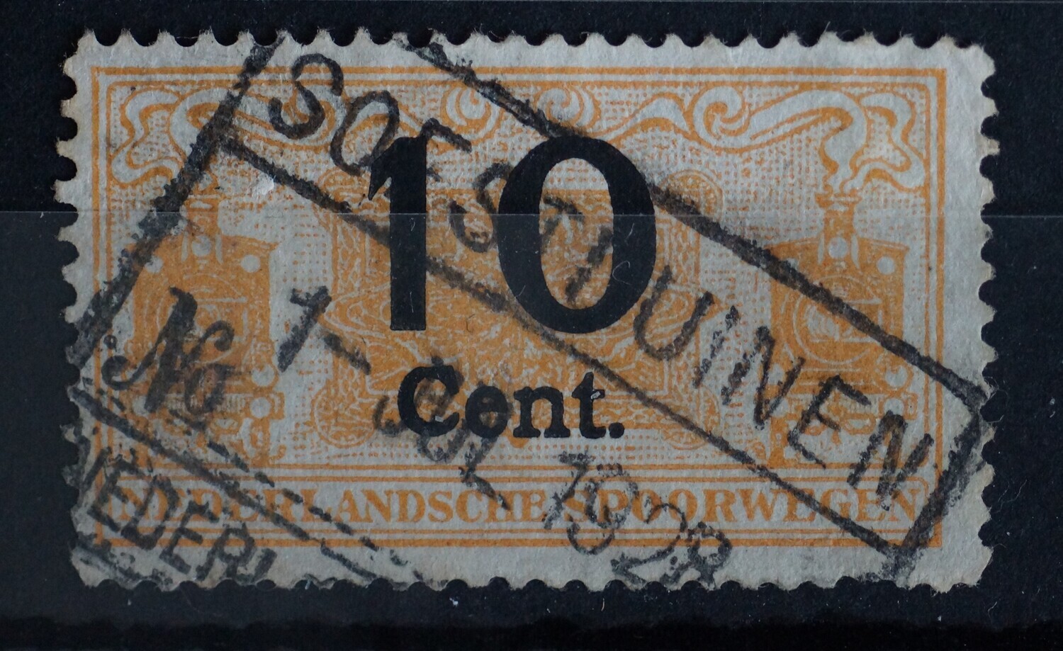 Spoorwegstempel Soestduinen op spoorwegzegel 10 Cent