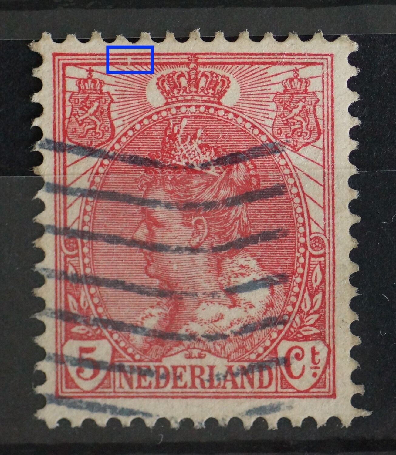 NVPH 60 - breuk in kaderlijnen boven