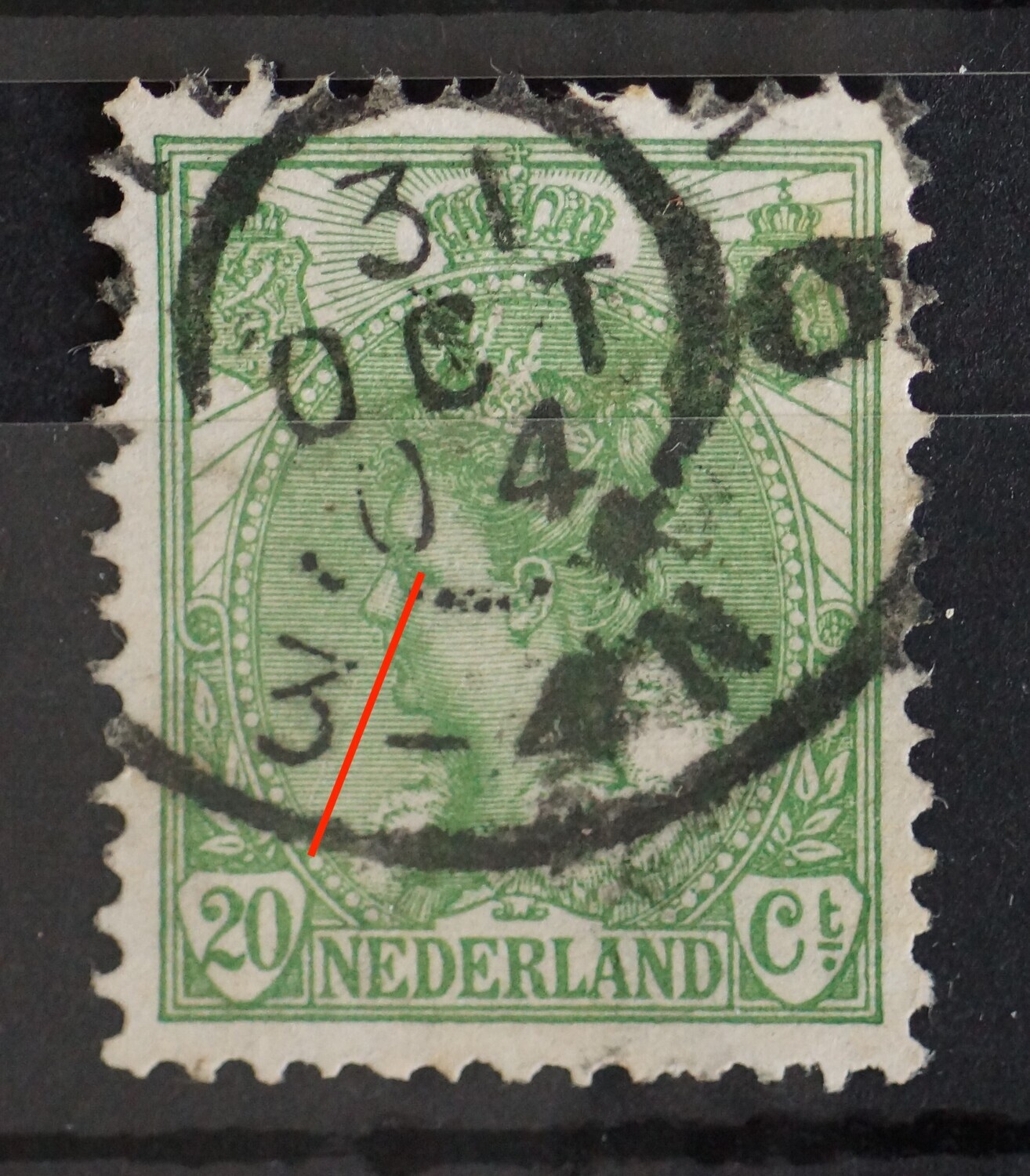 NVPH 65 - witte diagonale kras
