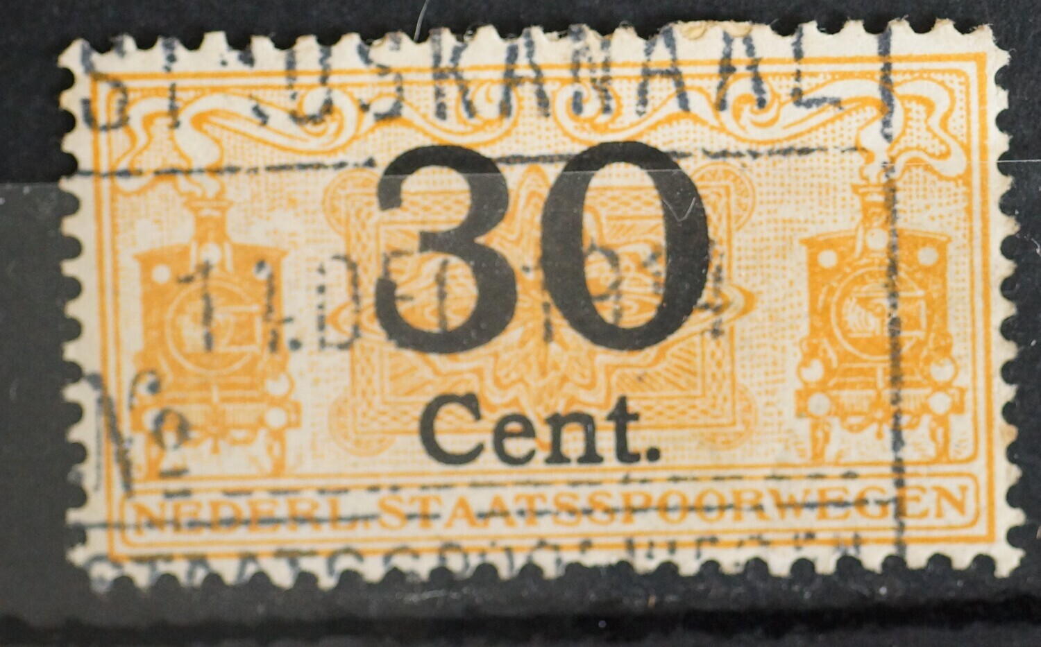 Spoorwegstempel Stadskanaal op spoorwegzegel 30 Cent